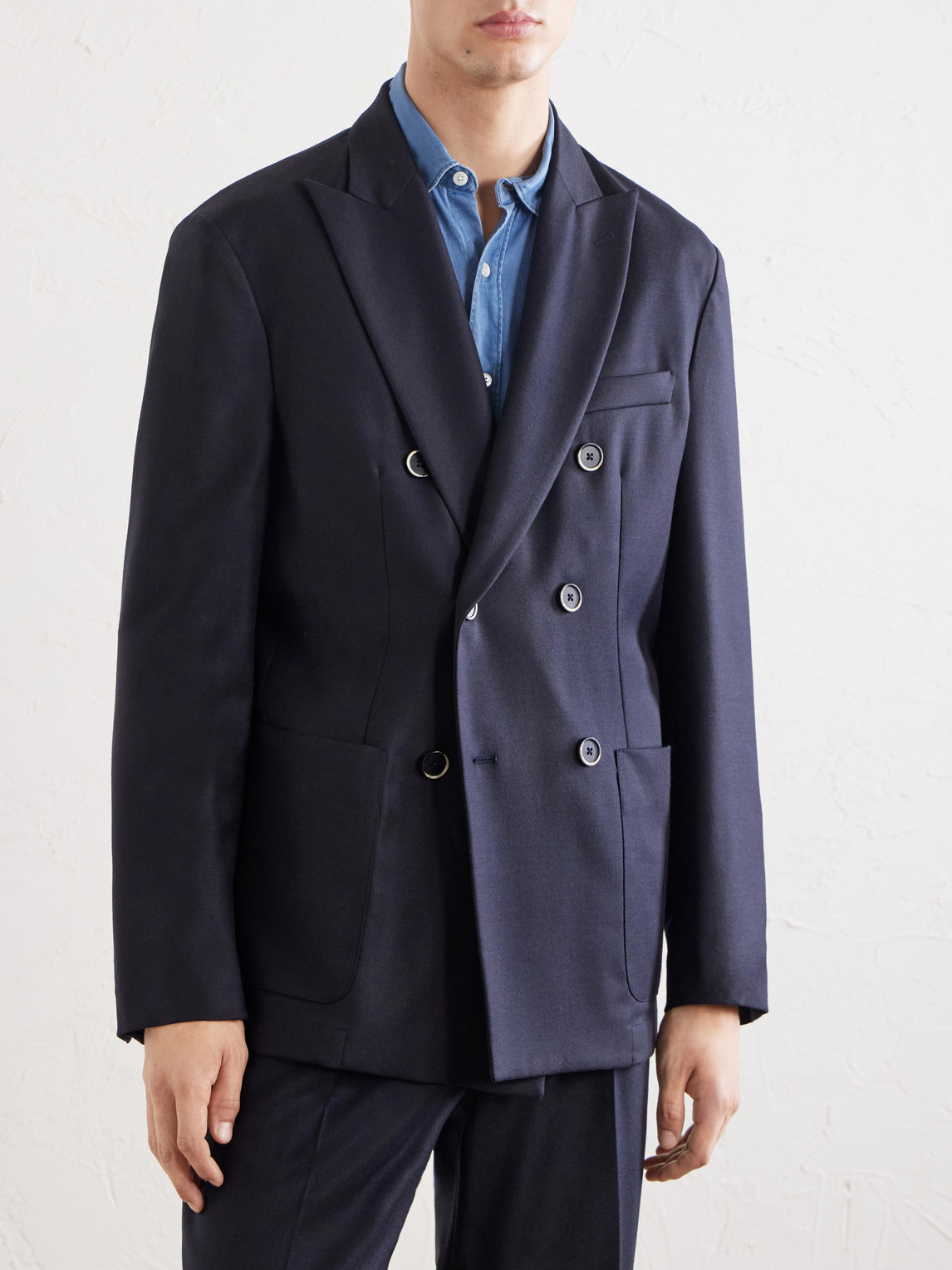 Doria Double-Breasted Wool-Blend Blazer