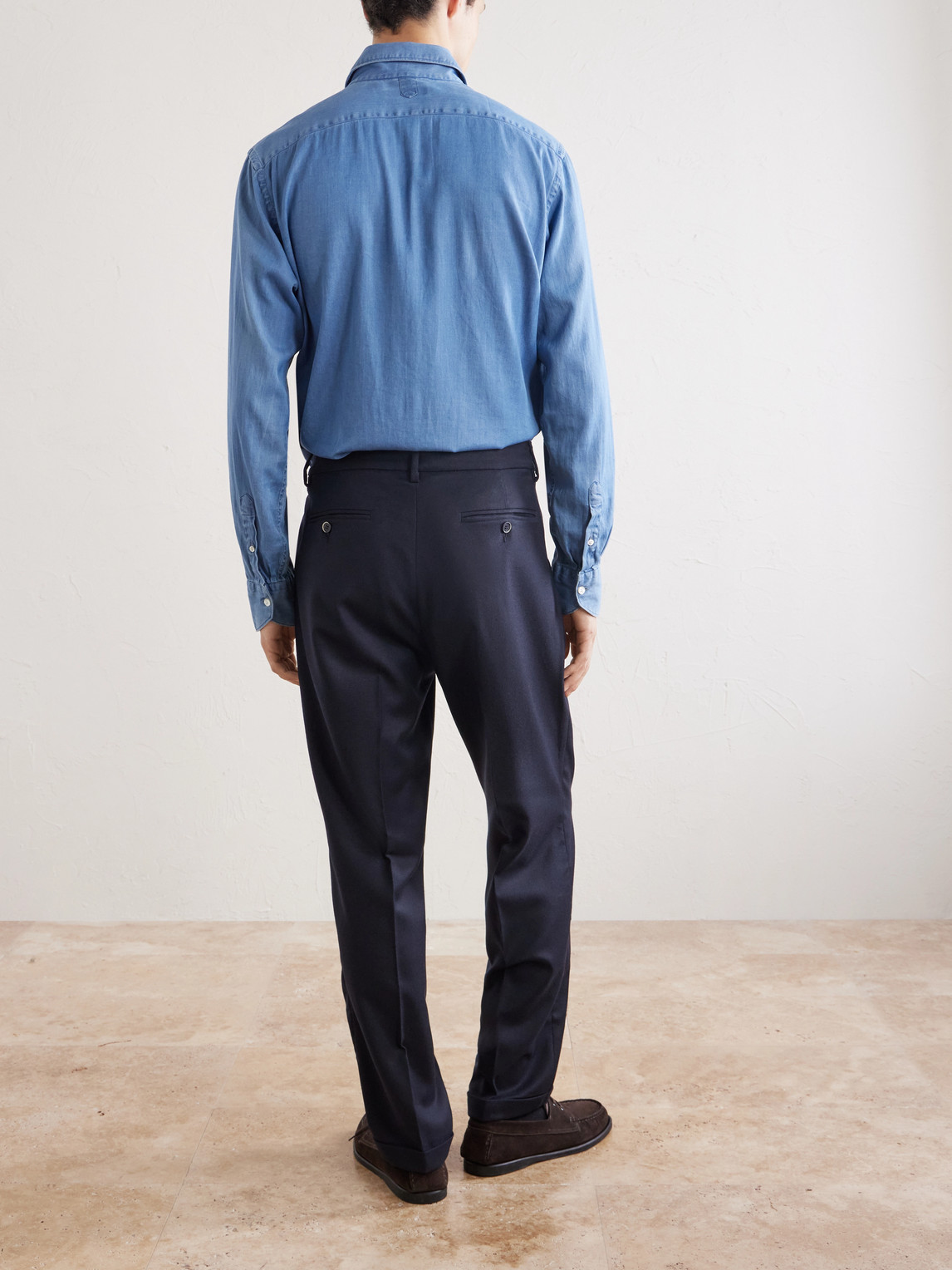 Straight-Leg Wool-Flannel Suit Trousers