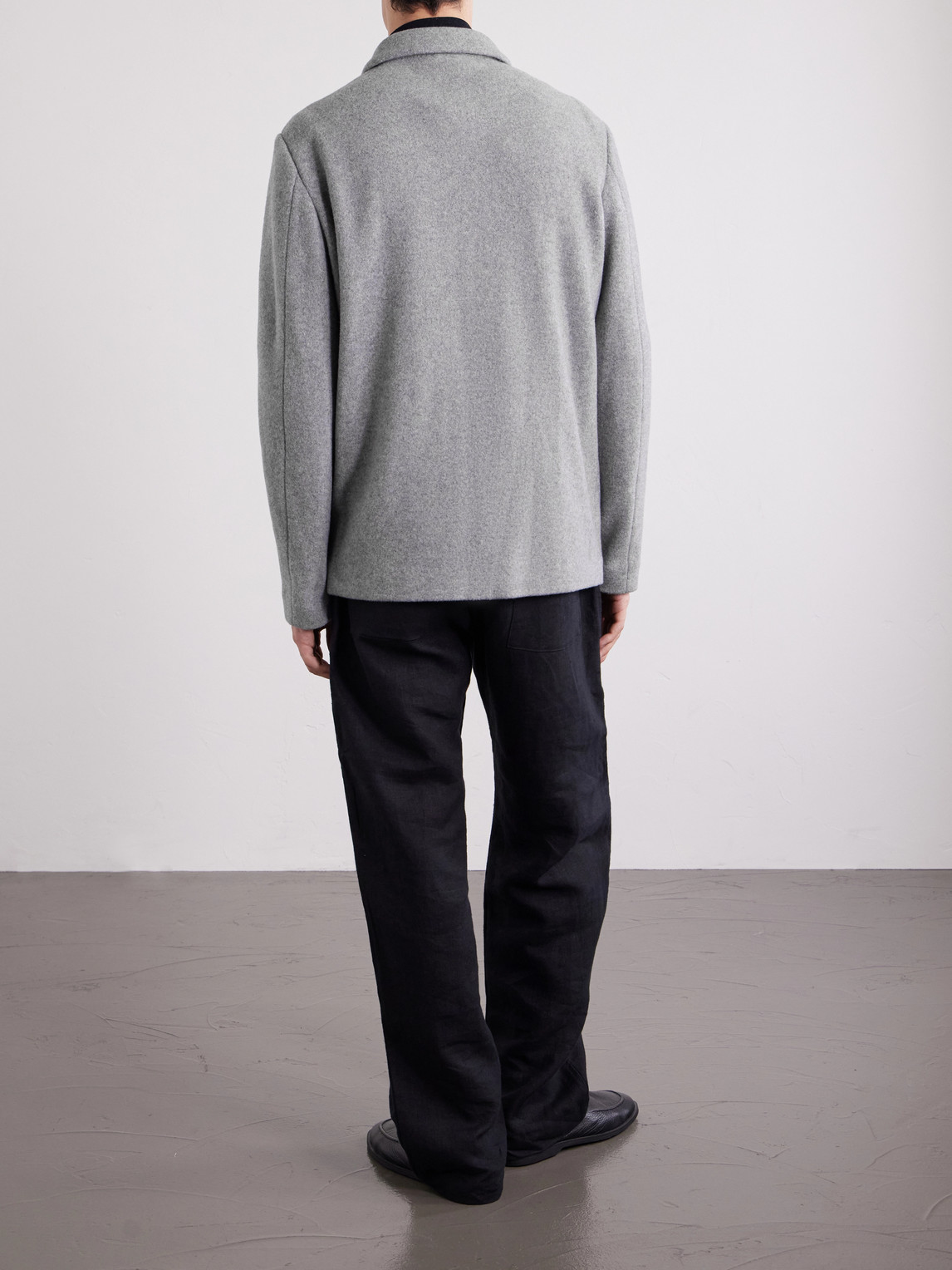 Cotton-Blend Felt Overshirt