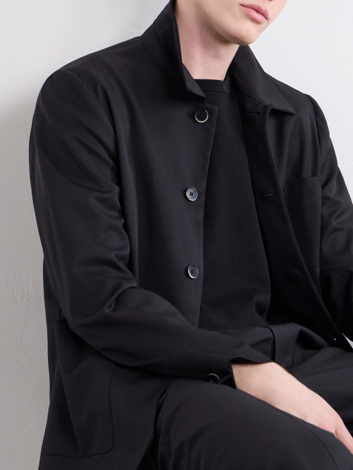 Wool-Blend Gabardine Overshirt