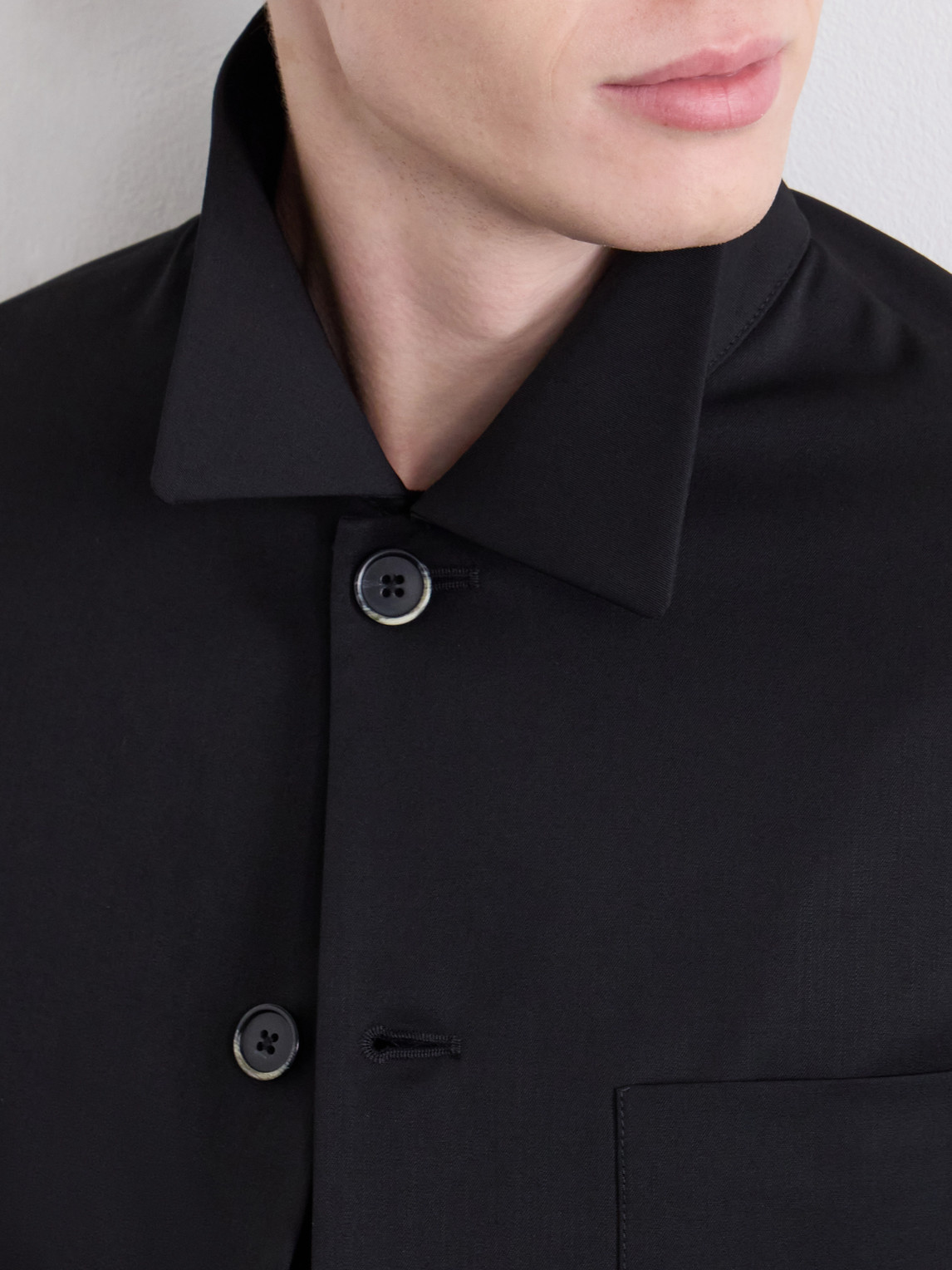 Wool-Blend Gabardine Overshirt