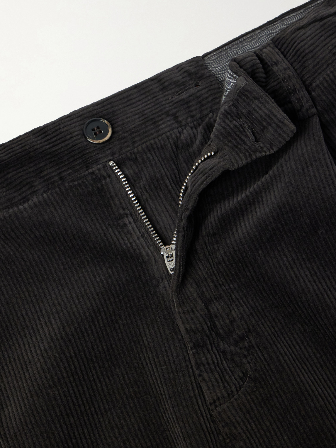 Straight-Leg Pleated Cotton-Blend Corduroy