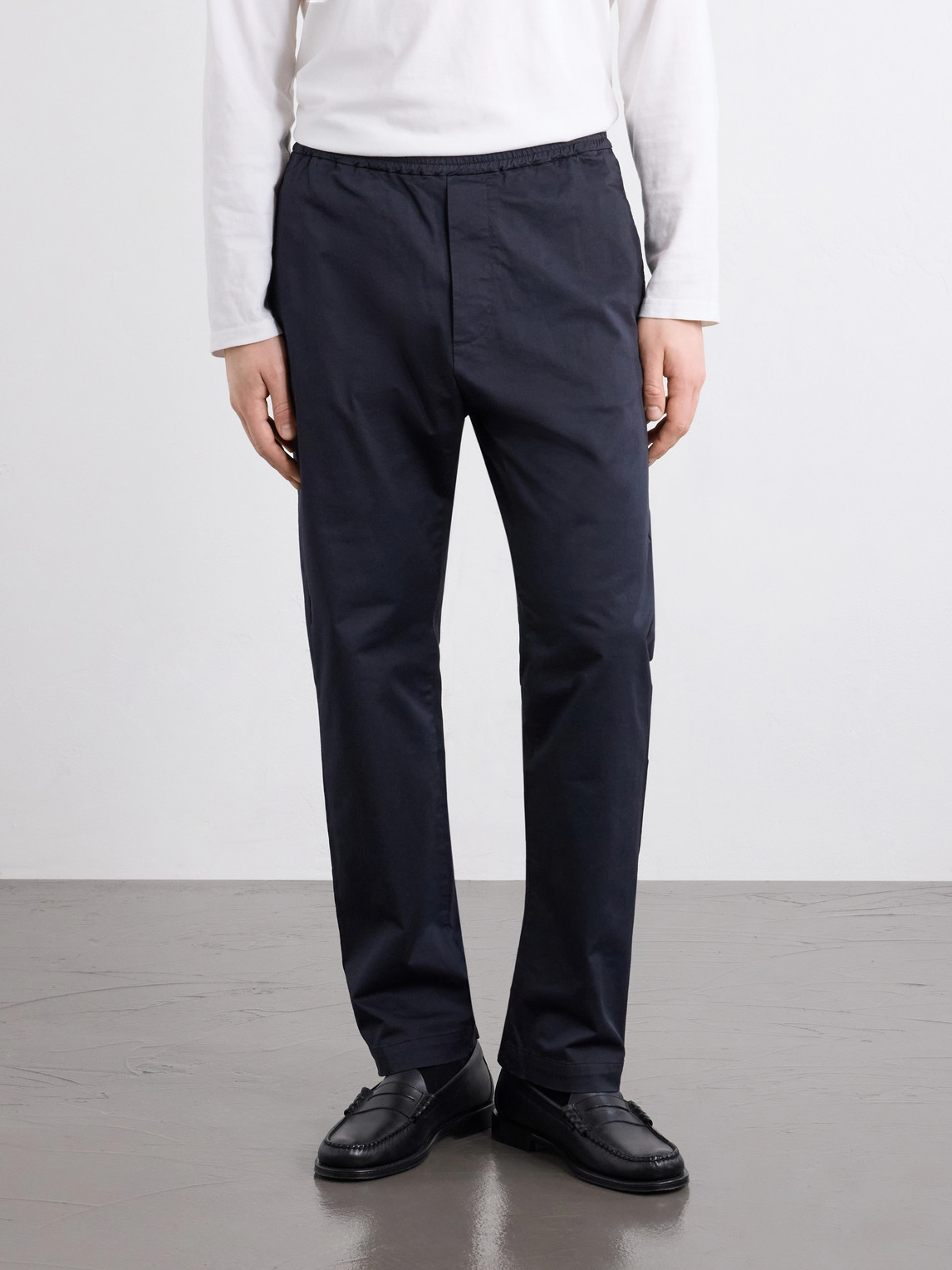 Straight-Leg Cotton-Blend Gabardine Trousers