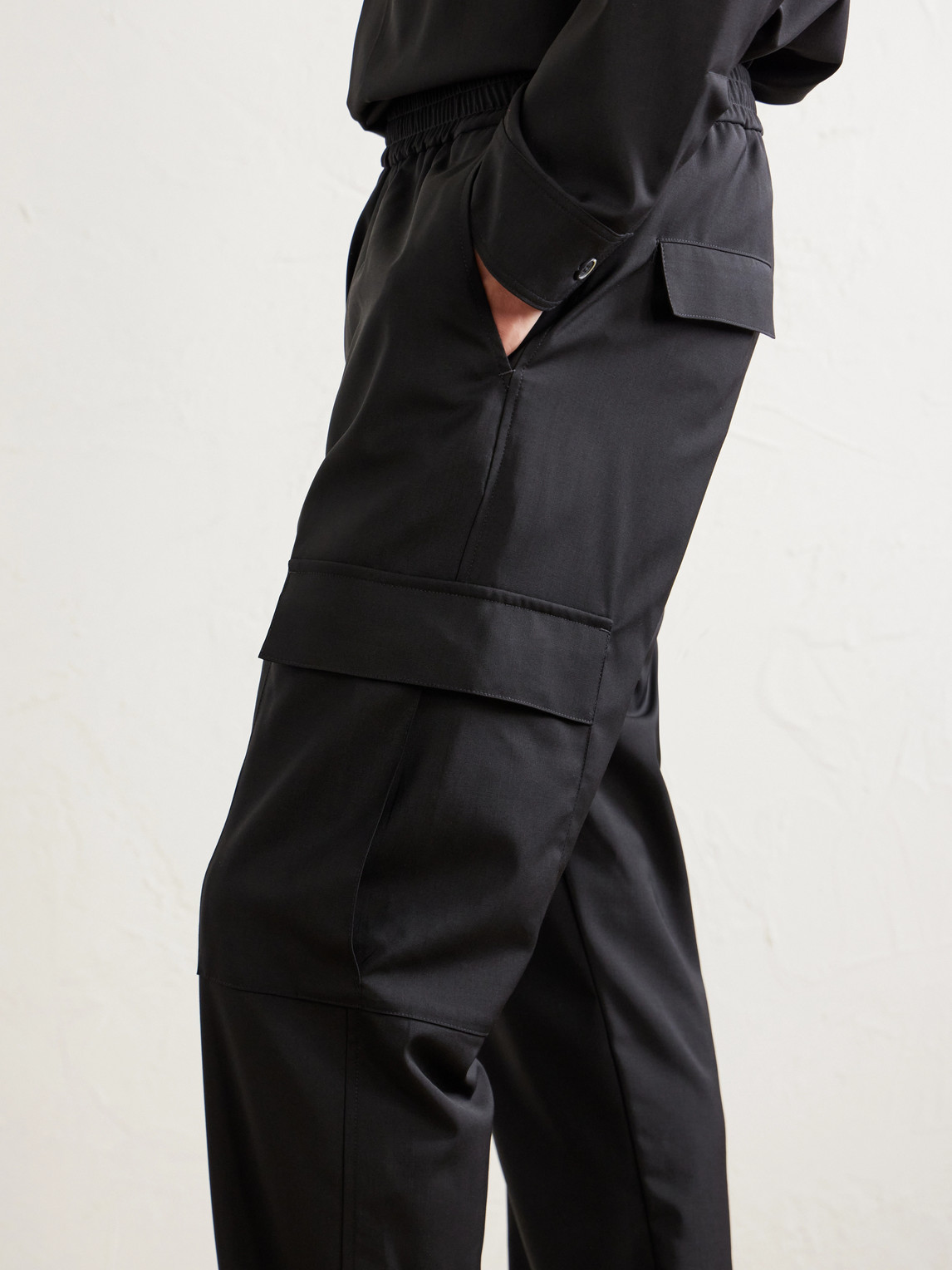 Straight-Leg Virgin Wool-Gabardine Cargo Trousers