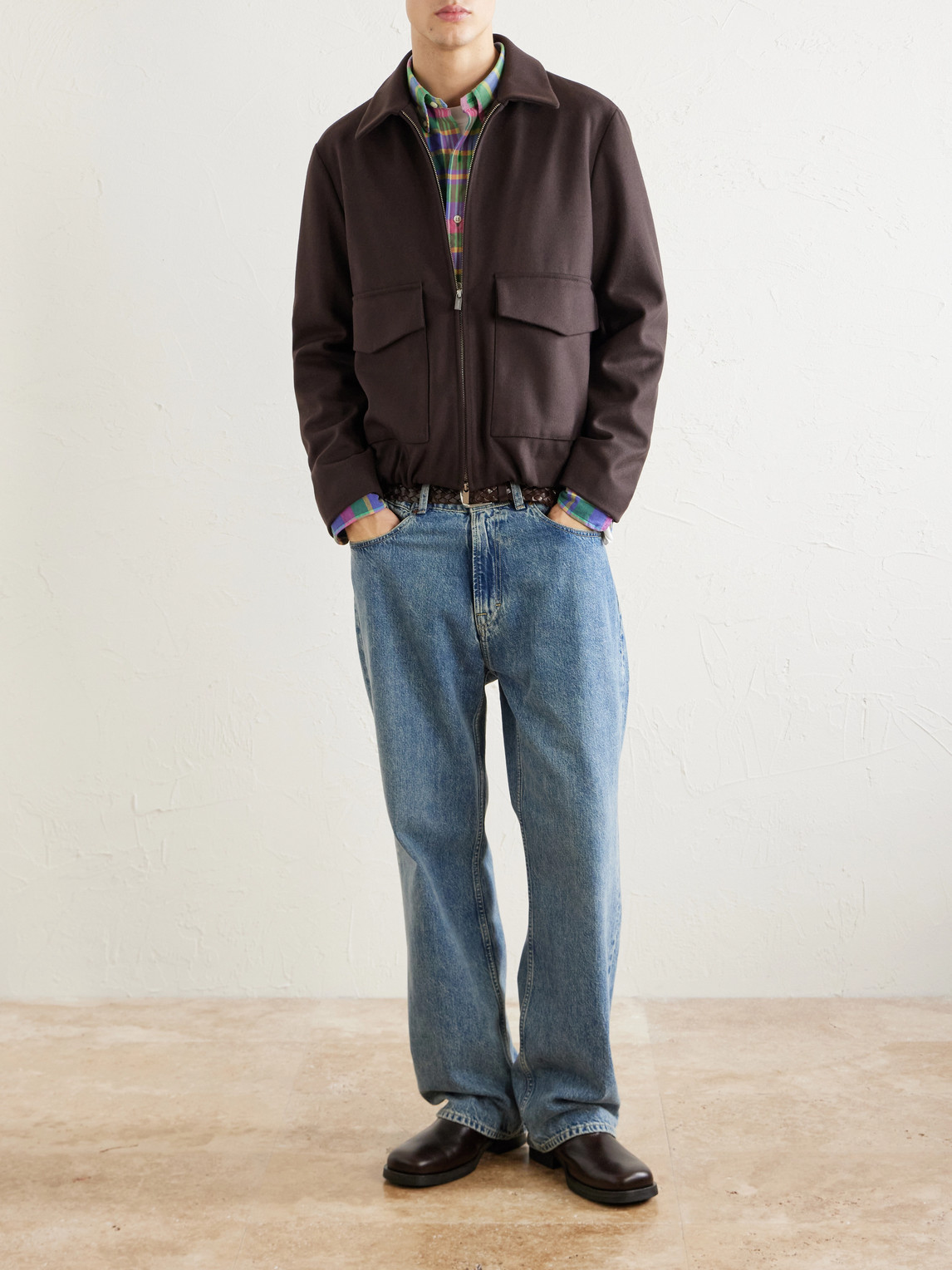 Wool-Blend Felt Blouson Jacket