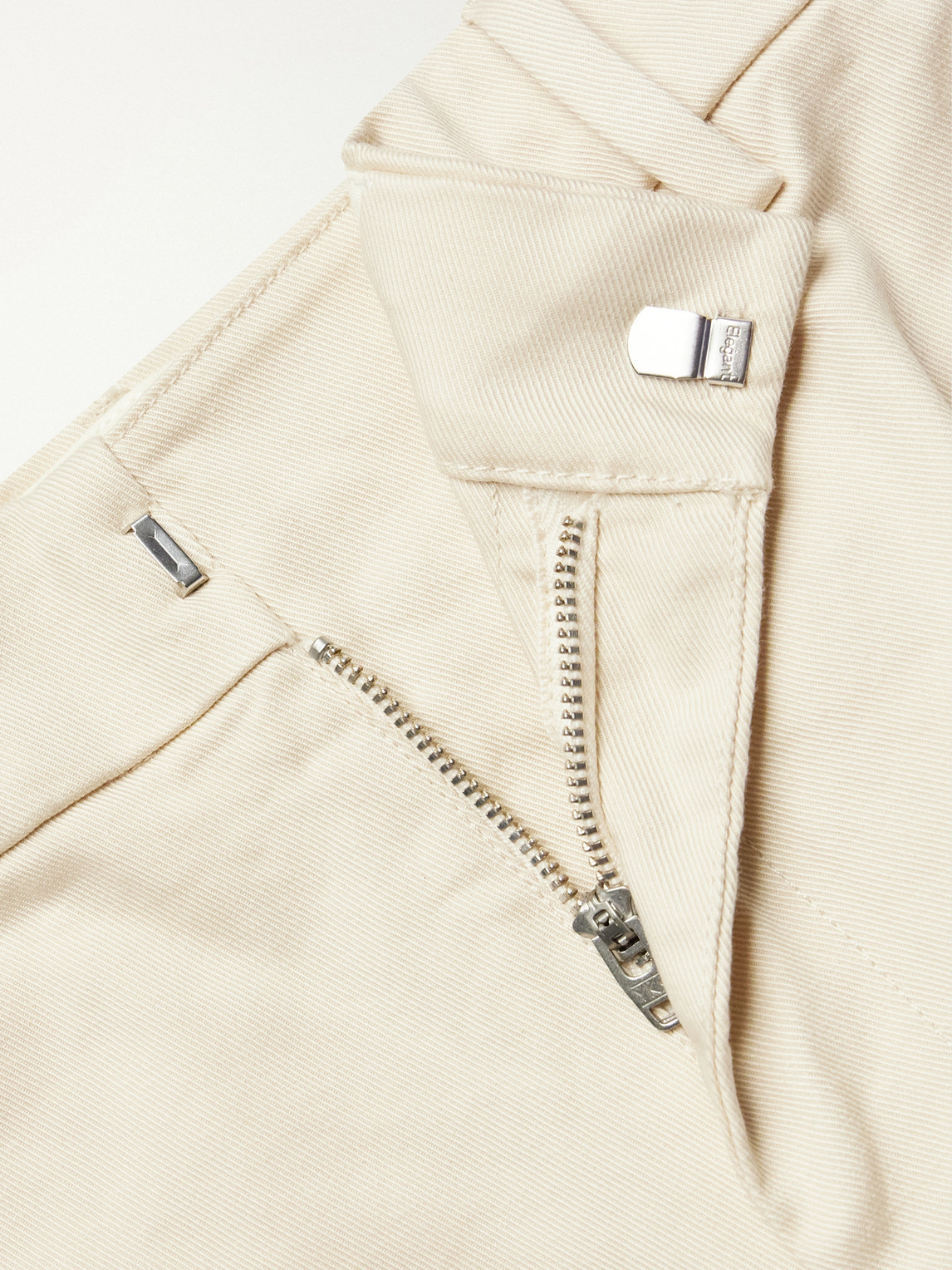 Wide-Leg Cotton-Blend Gabardine Trousers