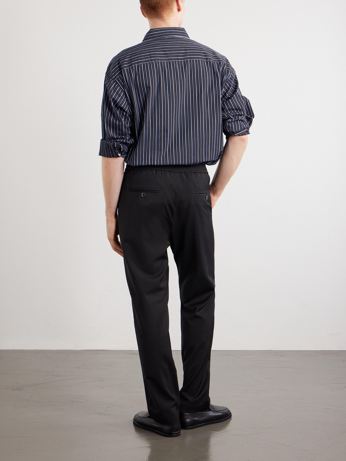 Riobarbo Straight-Leg Virgin Wool Drawstring Trousers