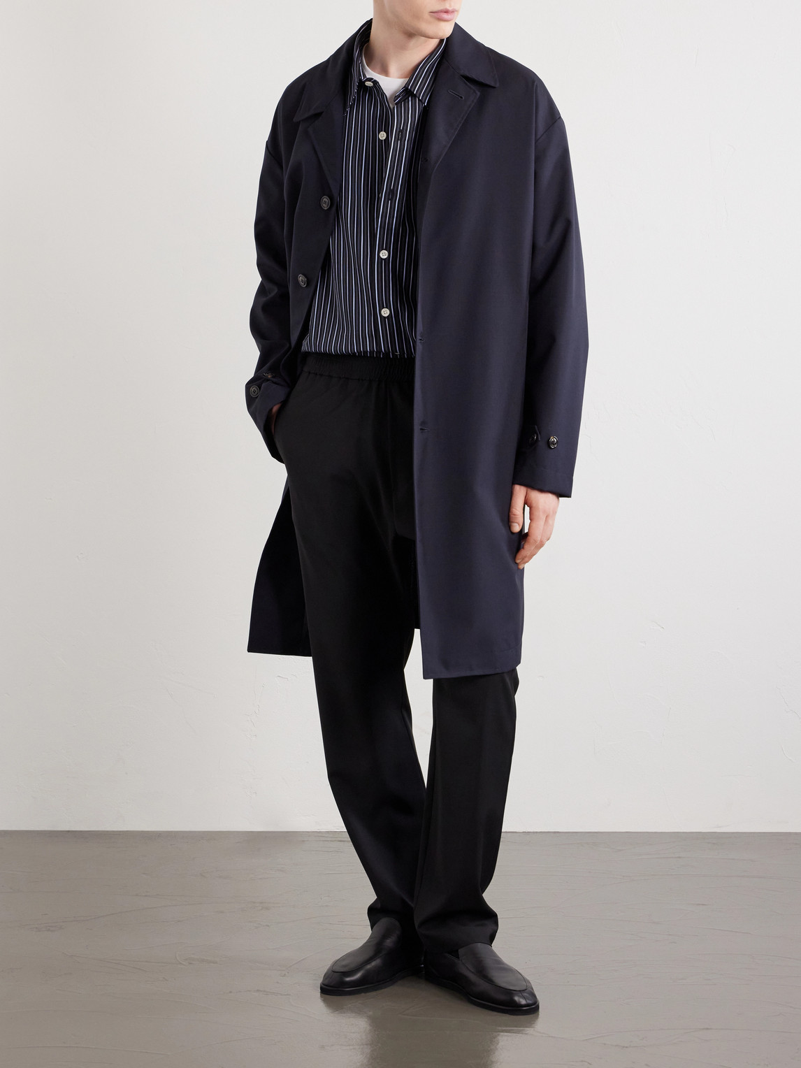 Riobarbo Straight-Leg Virgin Wool Drawstring Trousers
