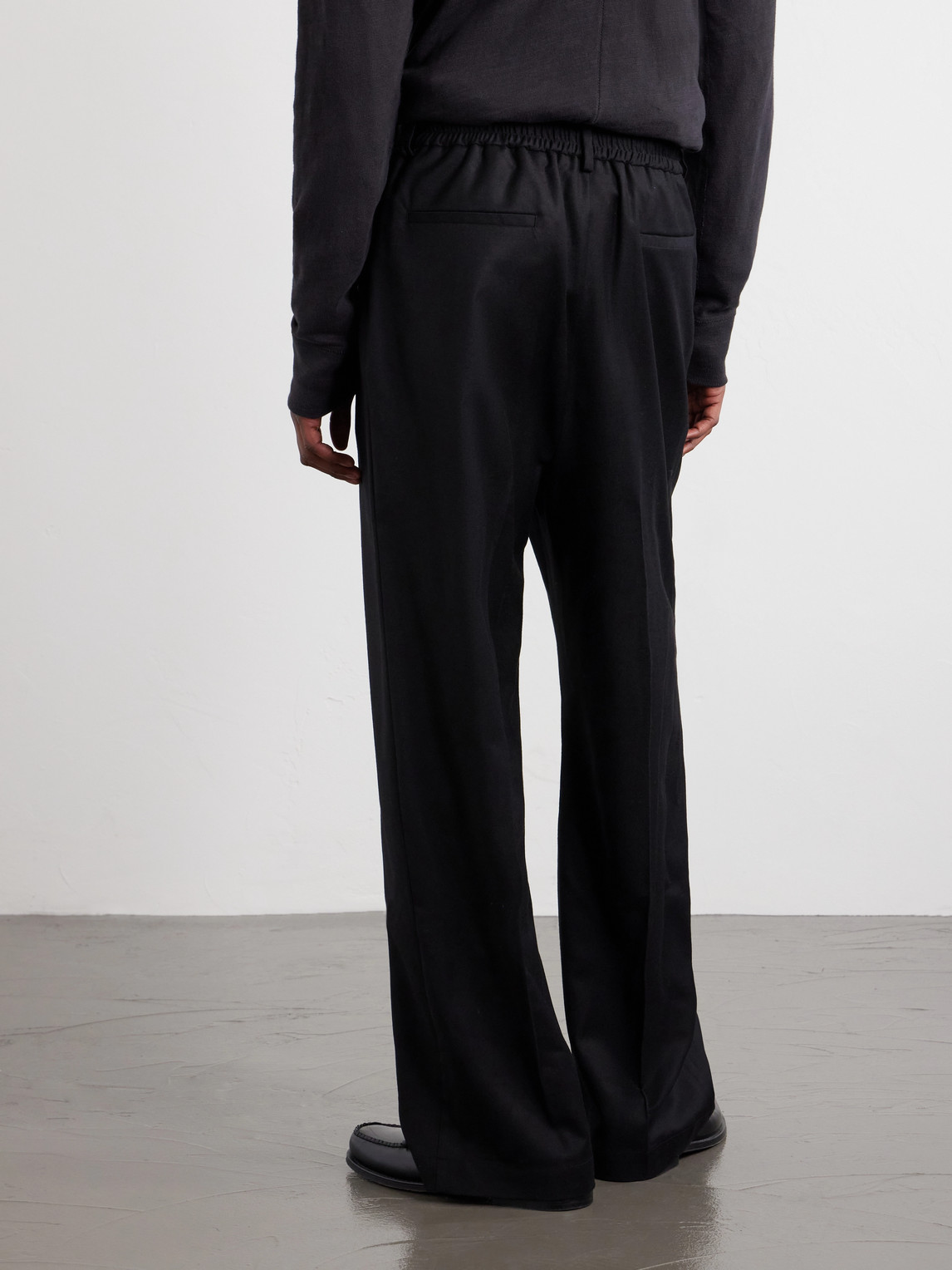 Mado Wide-Leg Wool-Blend Drawstring Trousers