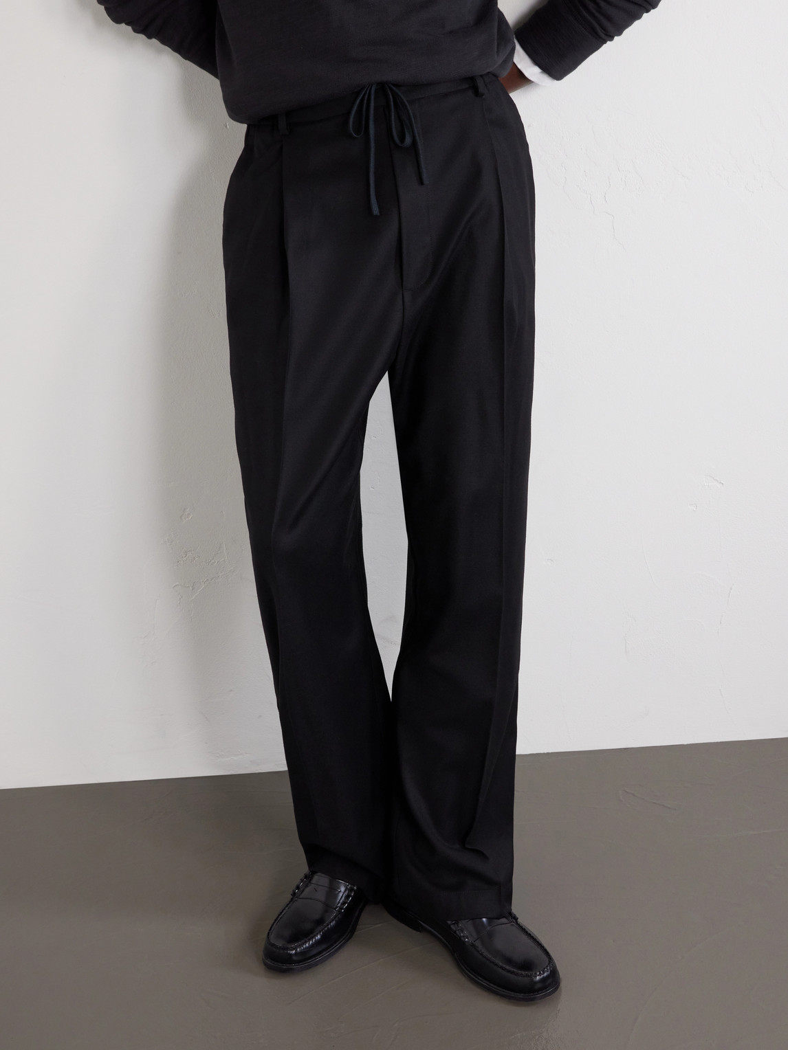 Mado Wide-Leg Wool-Blend Drawstring Trousers