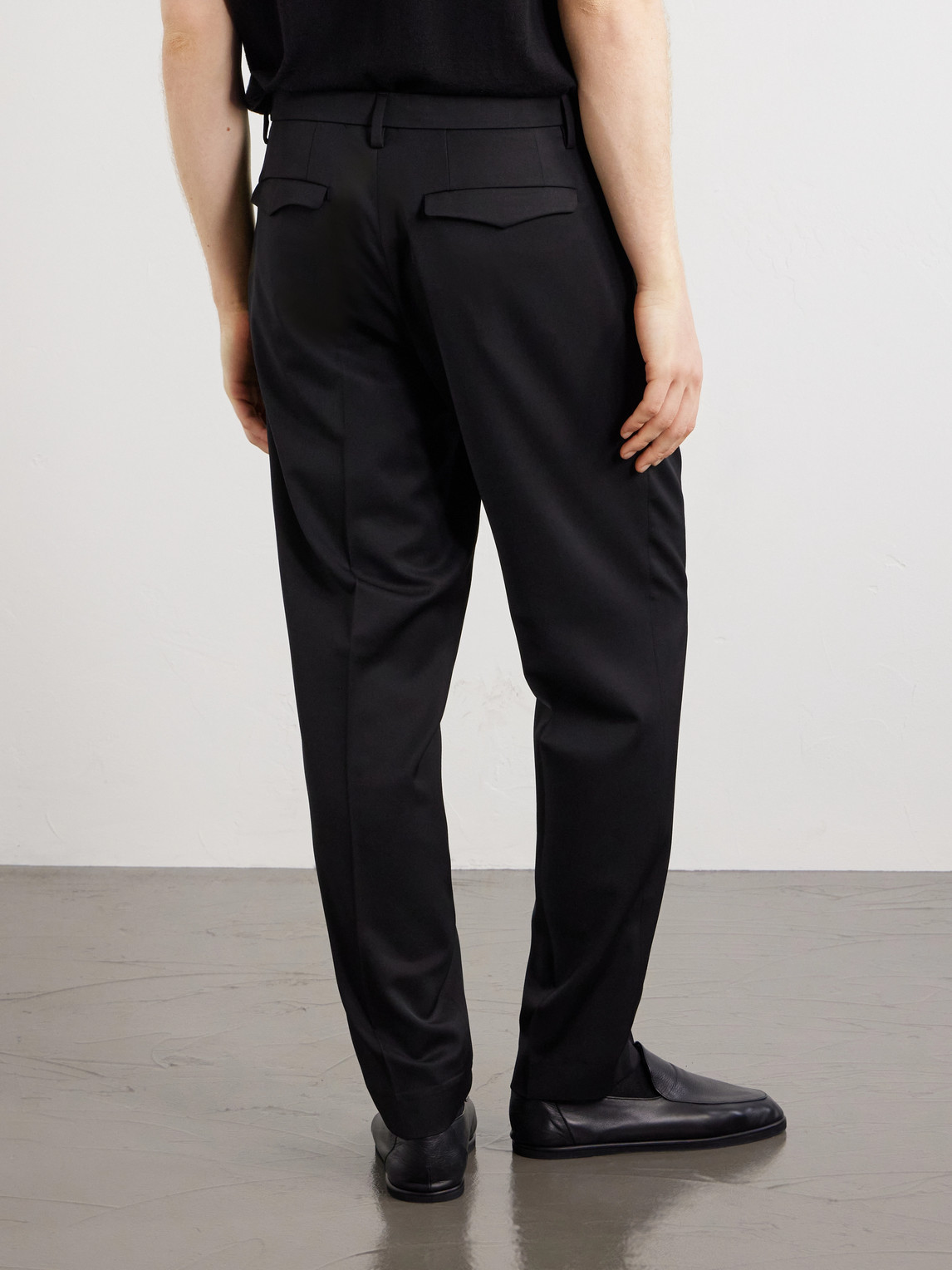 Straight-Leg Pleated Wool-Blend Gabardine Trousers