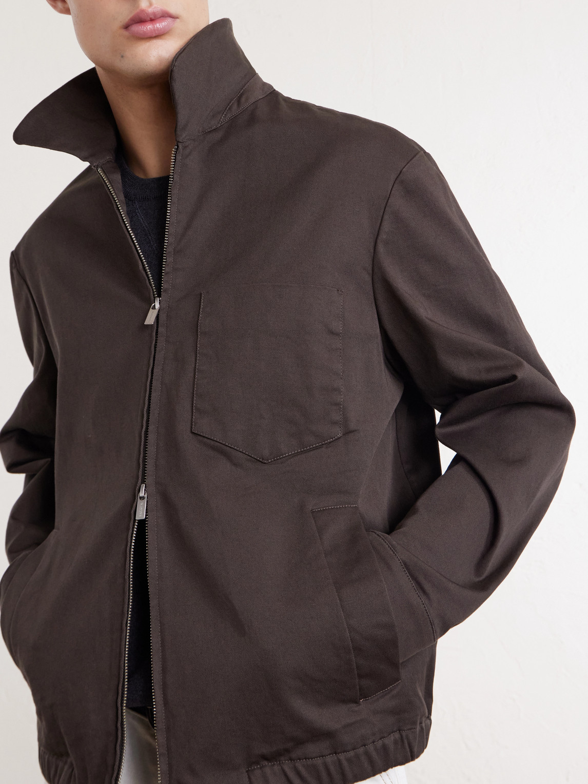 Cotton-Blend Gabardine Blouson Jacket