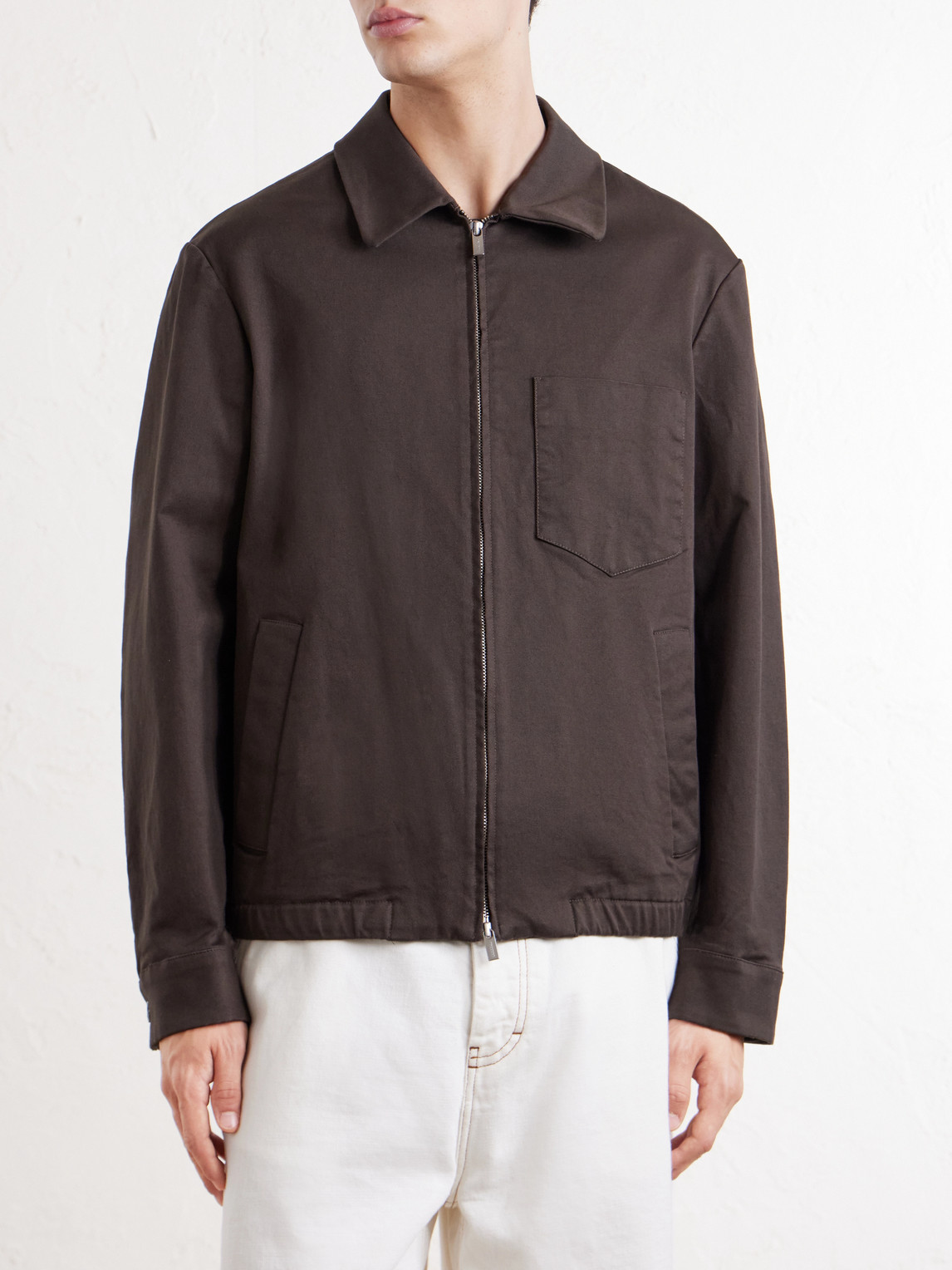 Cotton-Blend Gabardine Blouson Jacket