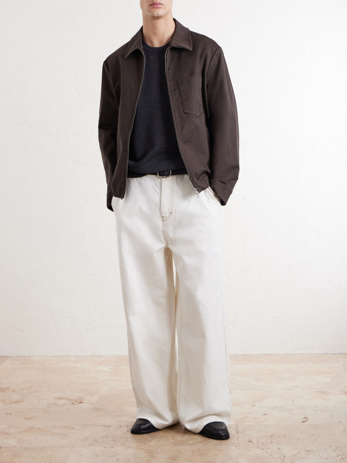 Cotton-Blend Gabardine Blouson Jacket
