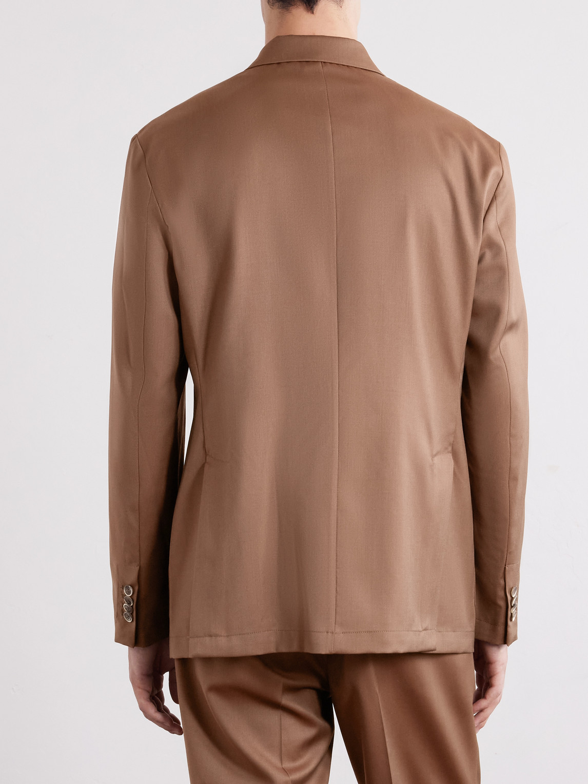 Double-Breasted Virgin Wool-Gabardine Suit Jacket