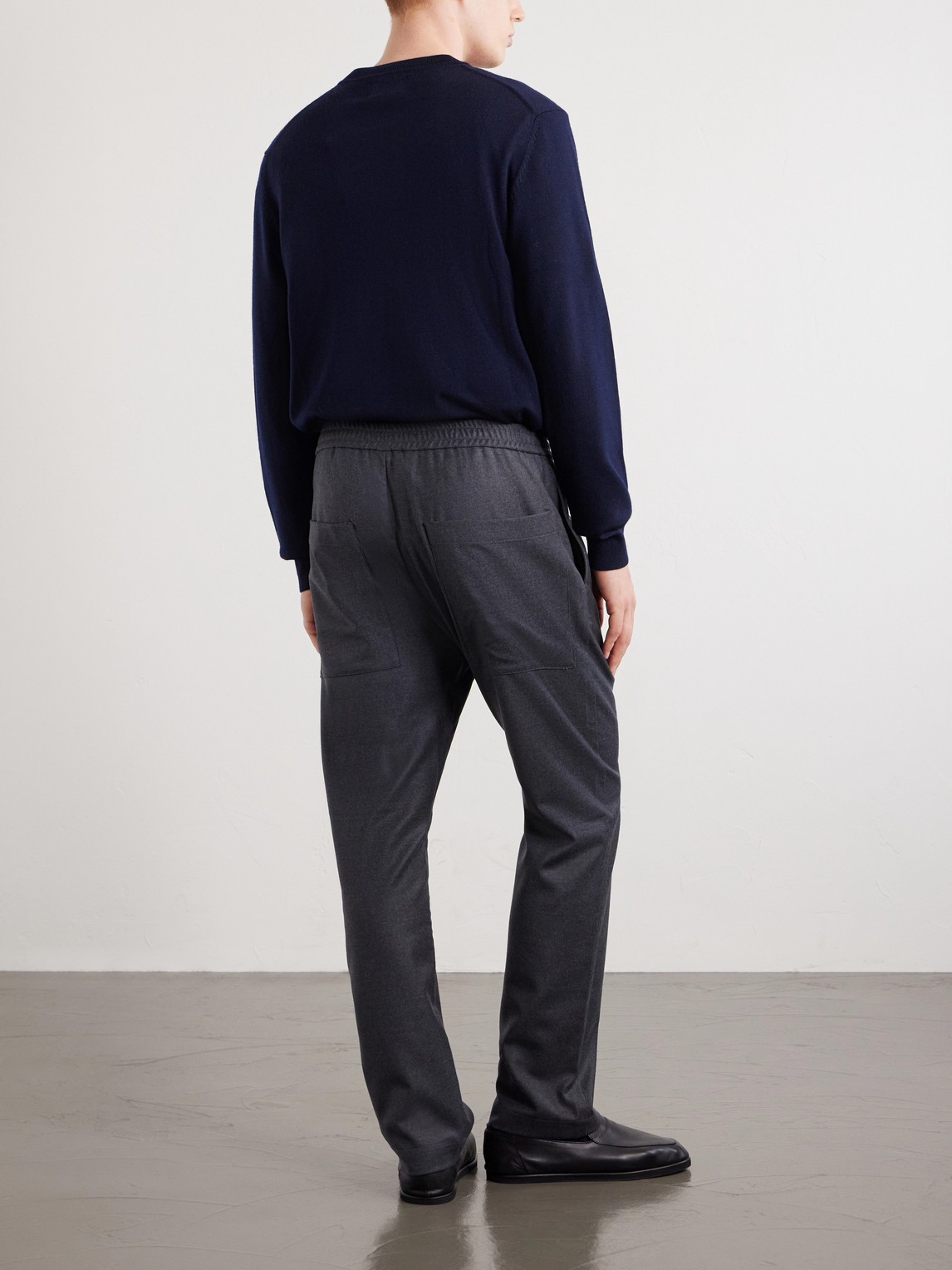 Bativoga Straight-Leg Wool-Blend Drawstring Trousers