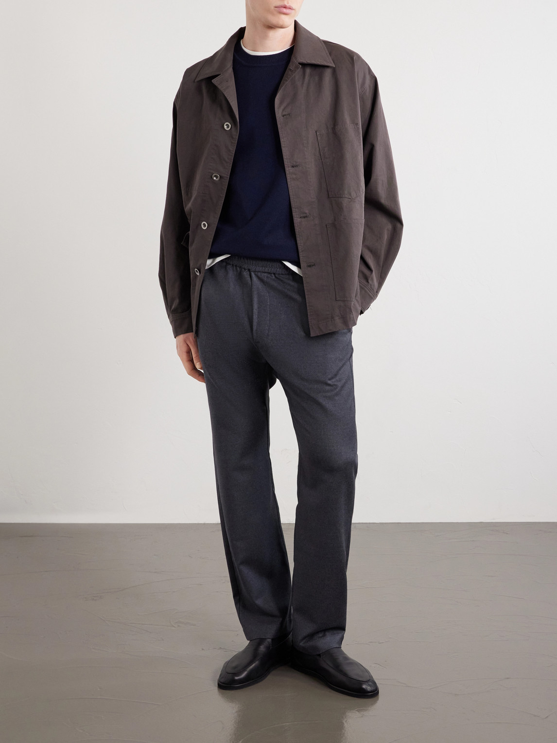 Bativoga Straight-Leg Wool-Blend Drawstring Trousers
