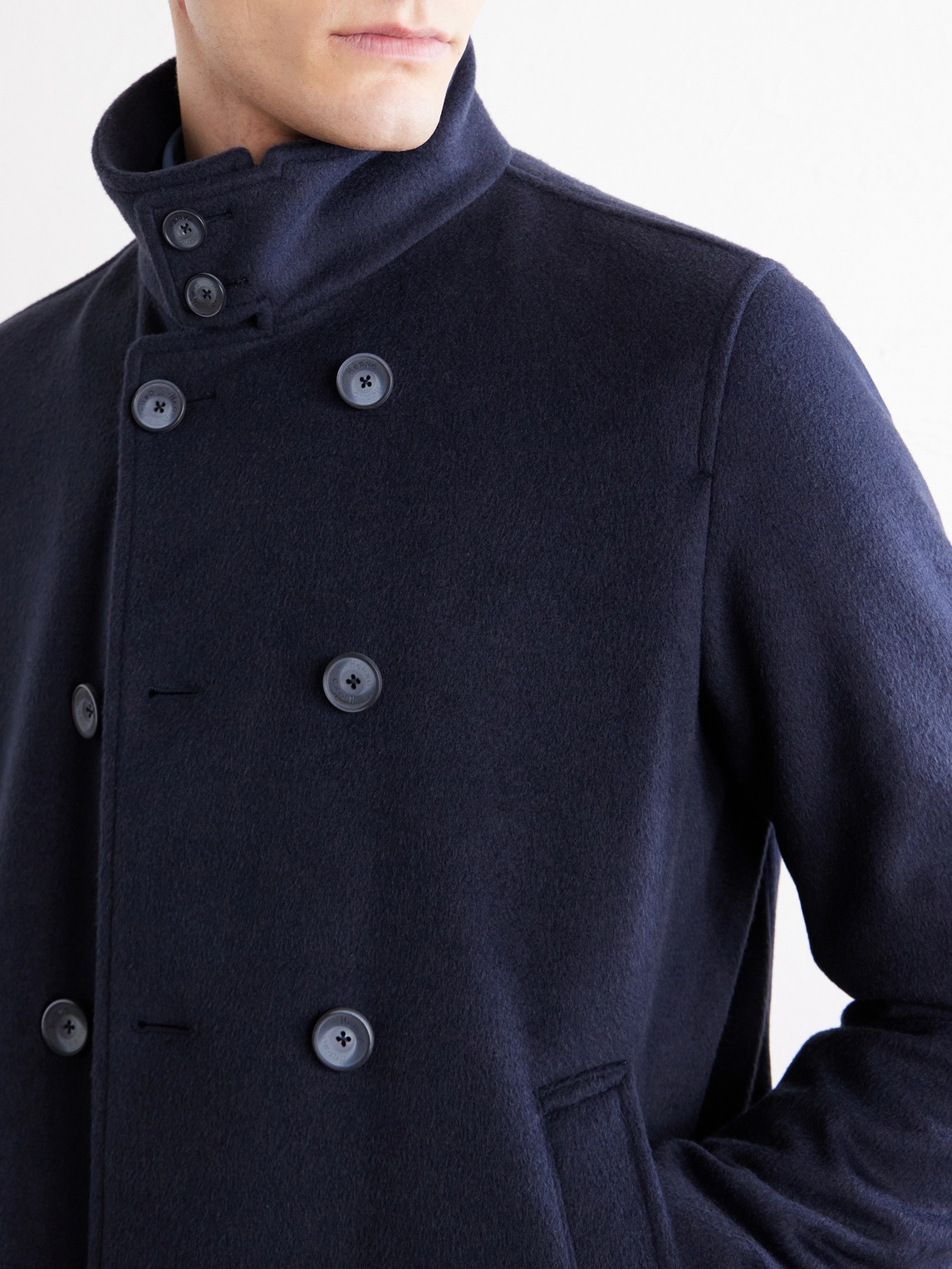 Double-Breasted Woven Coat