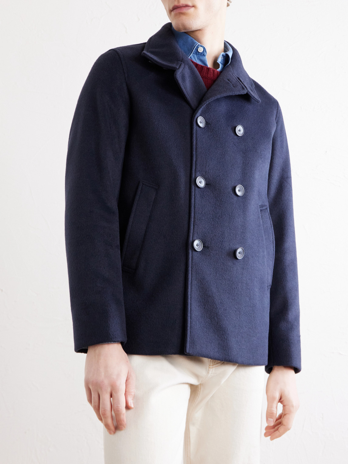 Double-Breasted Woven Coat
