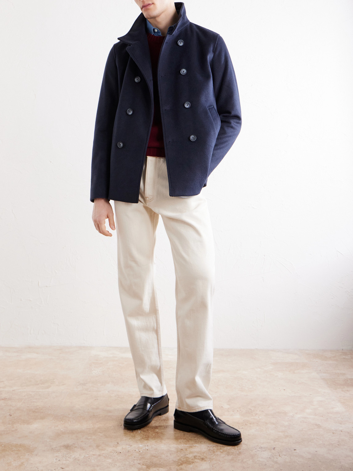 Double-Breasted Woven Coat