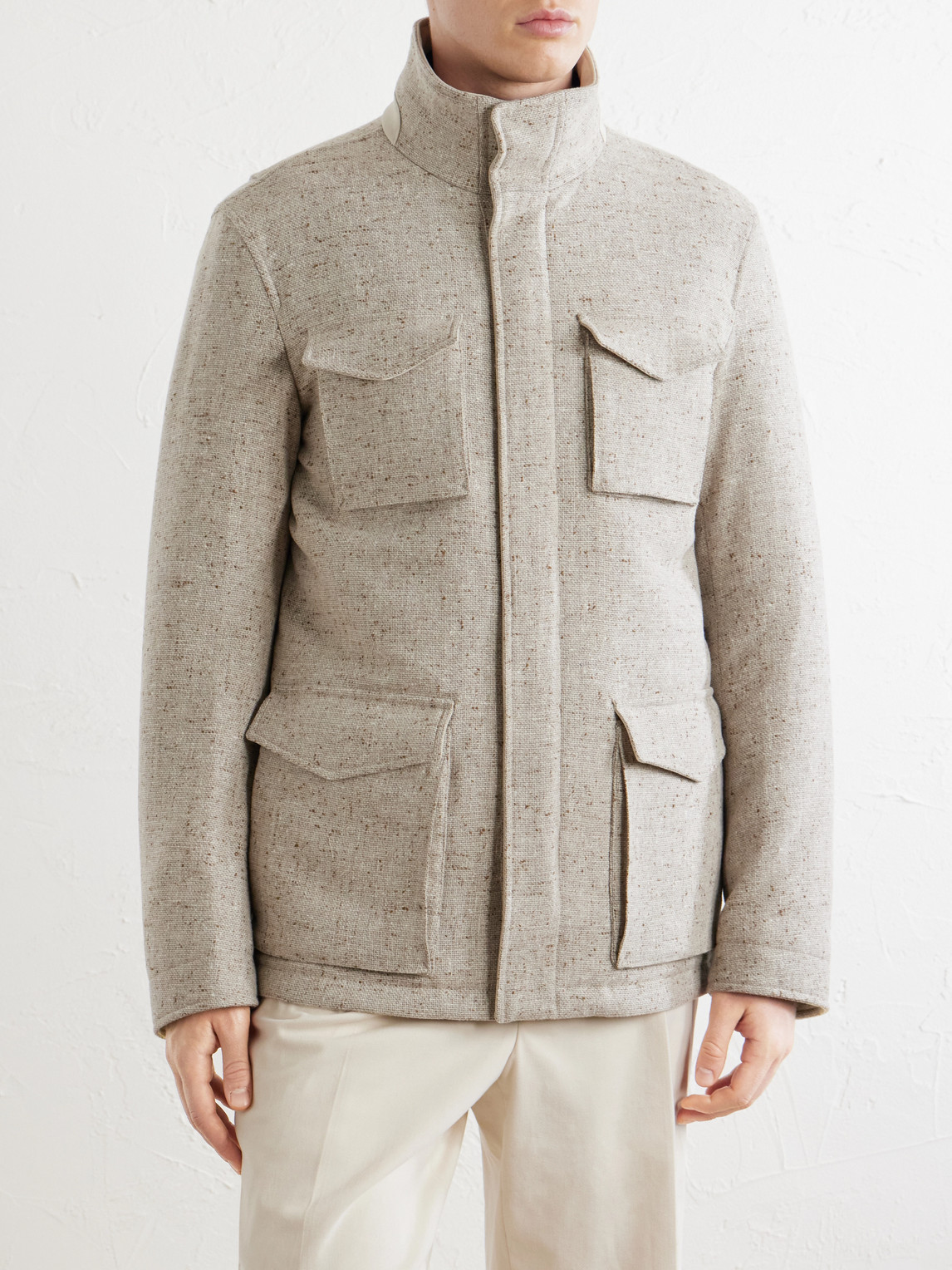 Virgin Wool-Tweed Field Jacket