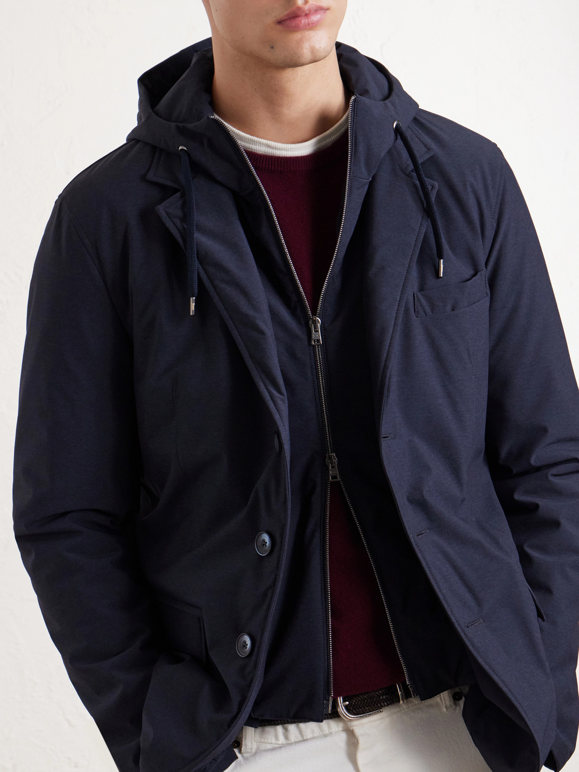 Hooded Shell Blazer
