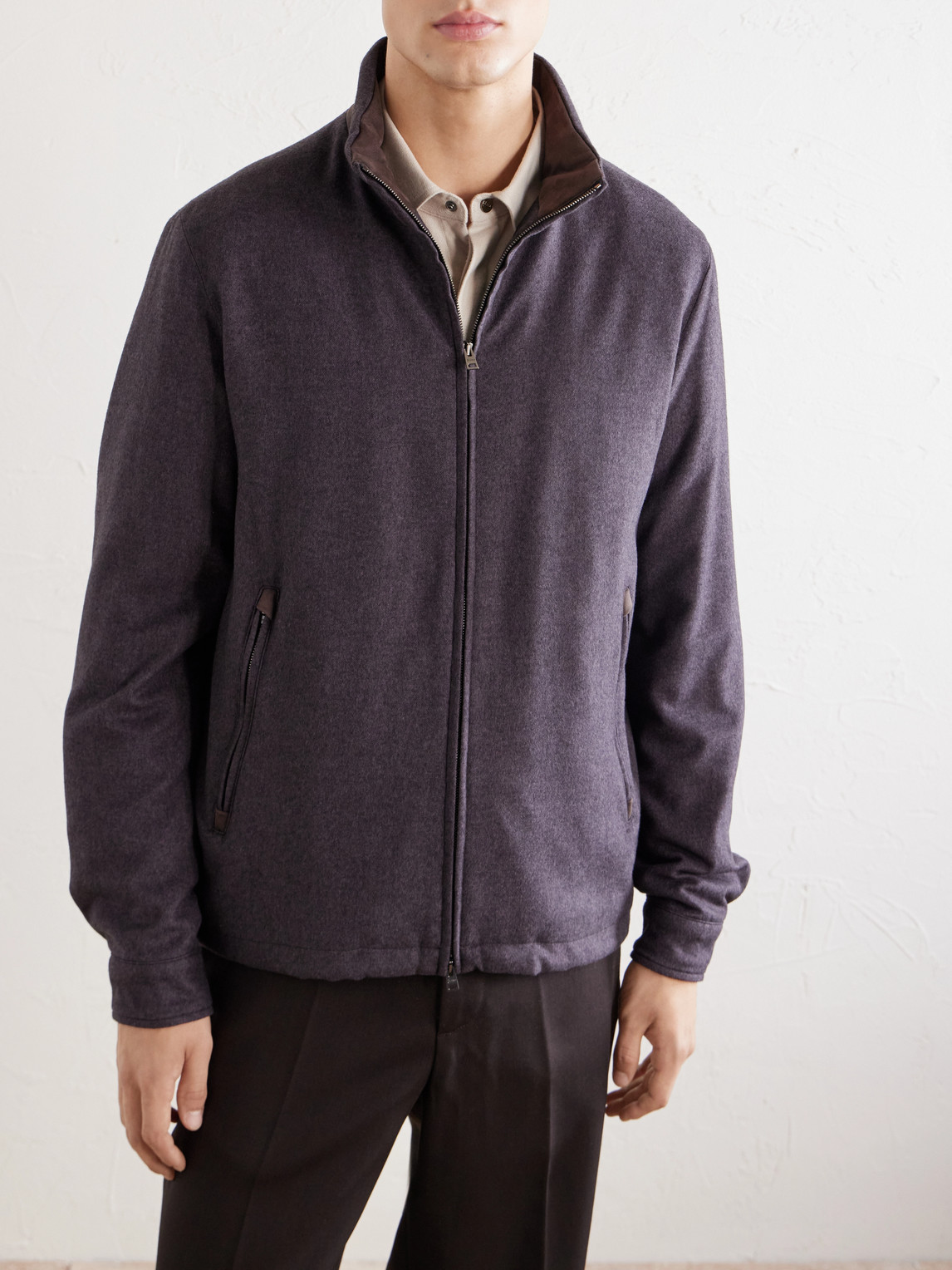 And Cashmere-Blend Twill Bomber Jacket