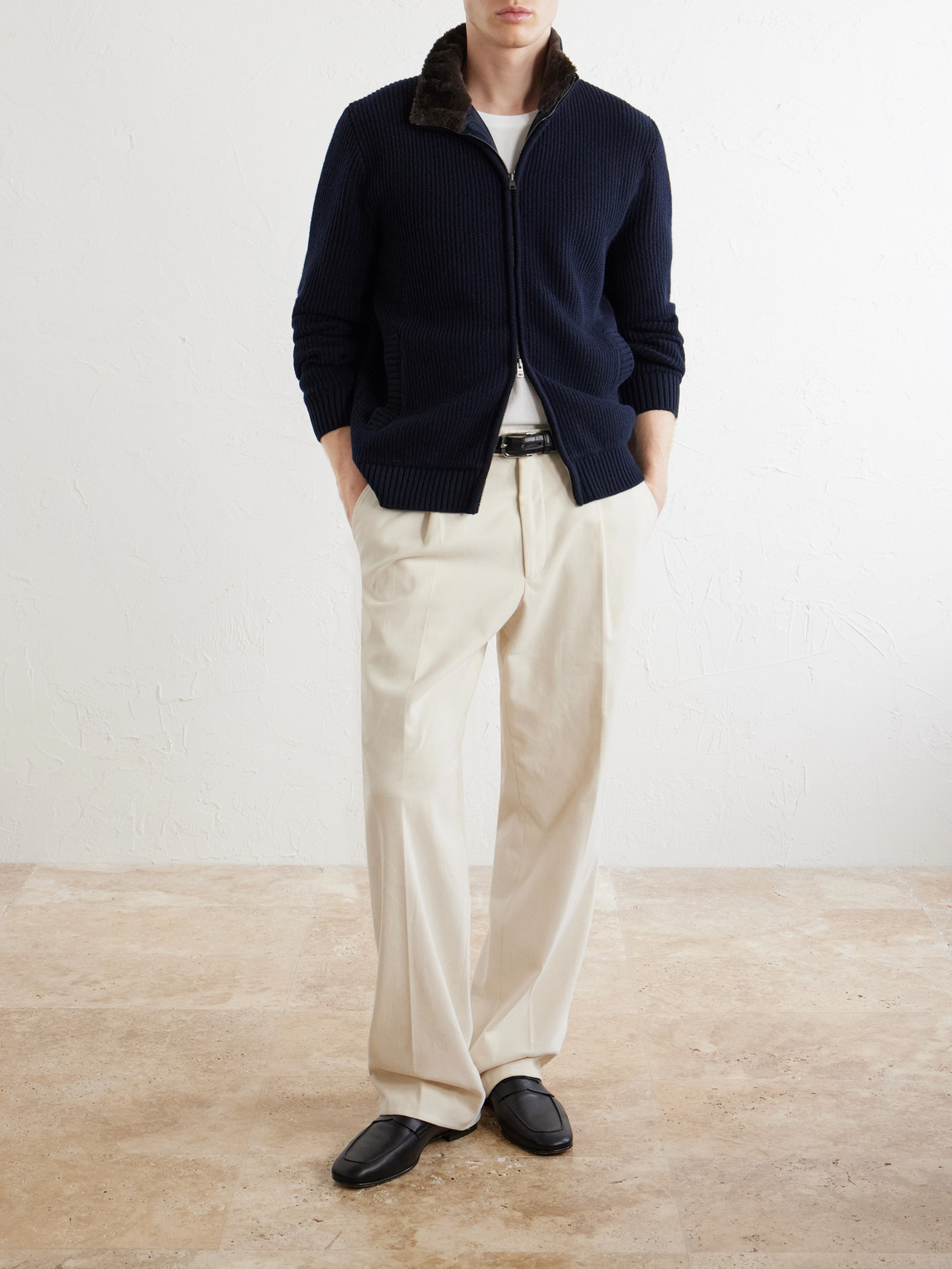 Wool Zip-Up Cardigan