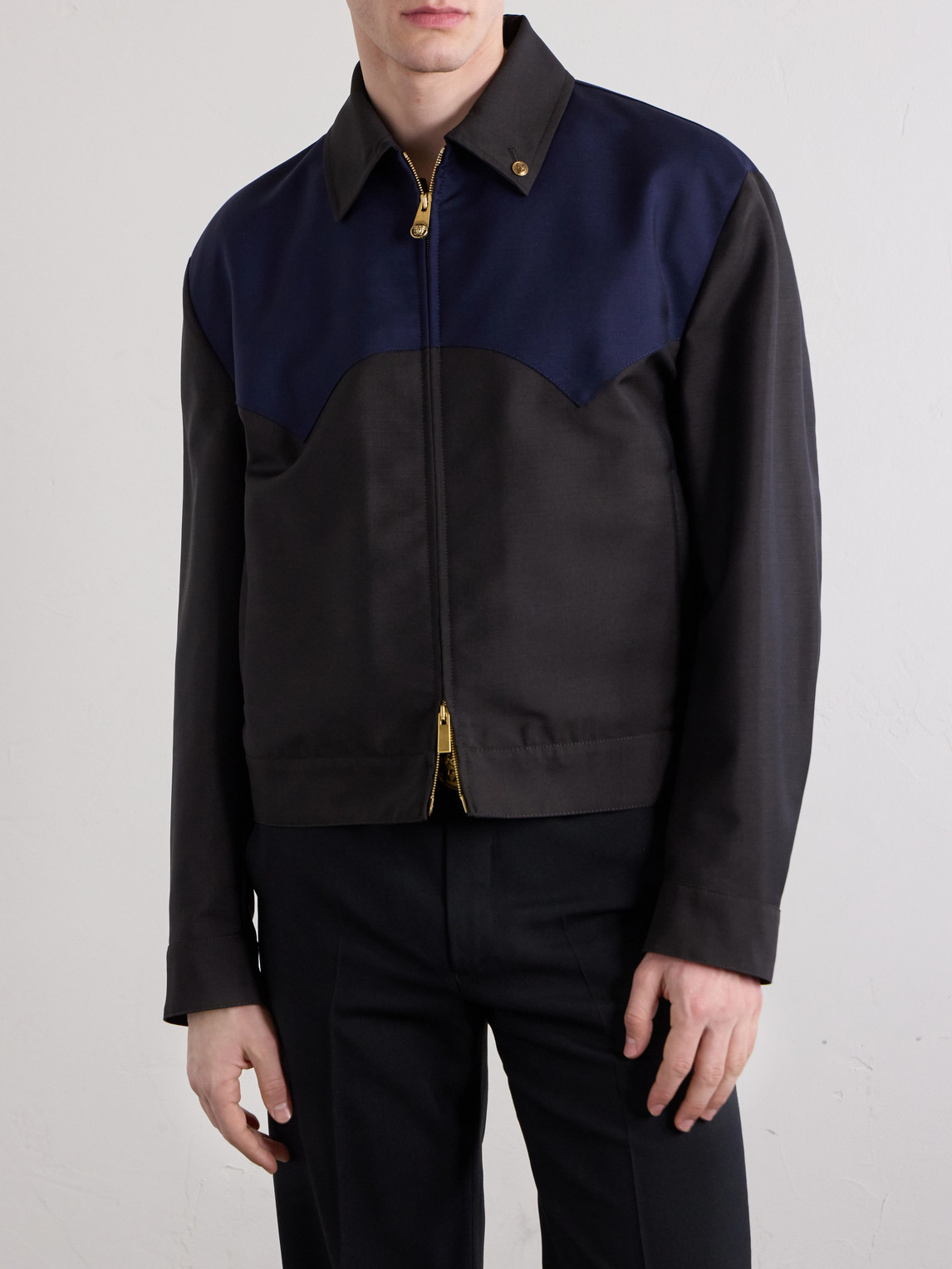 Versace - Wool And Mohair-blend Blouson Jacket - Men - Brown - It 52 