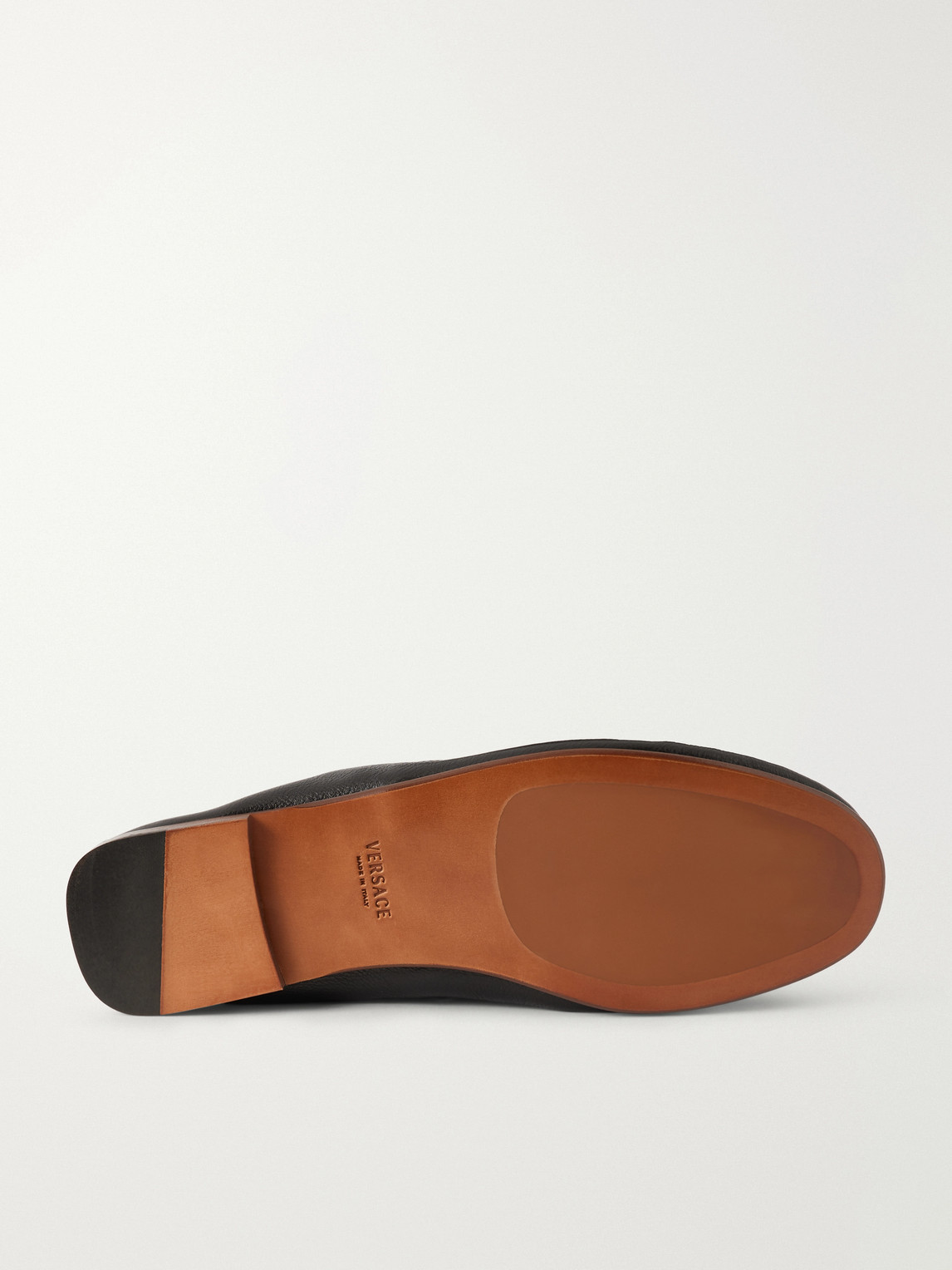  Versace - Logo-embellished Leather Penny Loafers - Men - Black - Eu 41 