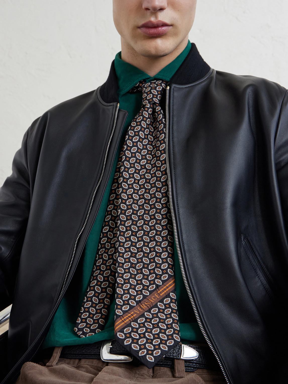  Versace - 9cm Silk-jacquard Tie - Men - Orange 