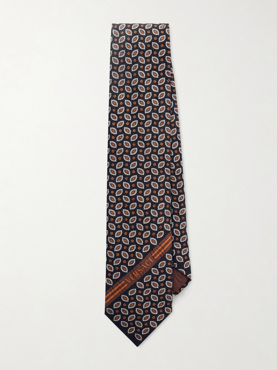 Versace 9cm Silk-jacquard Tie In Orange