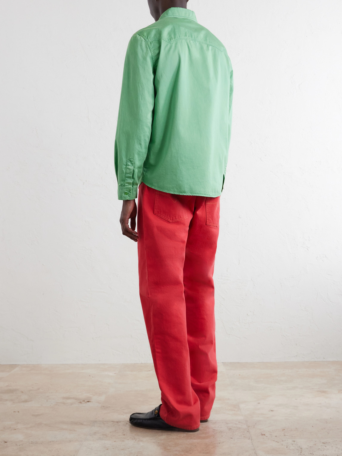  Versace - Cotton-poplin Shirt - Men - Green - It 44 