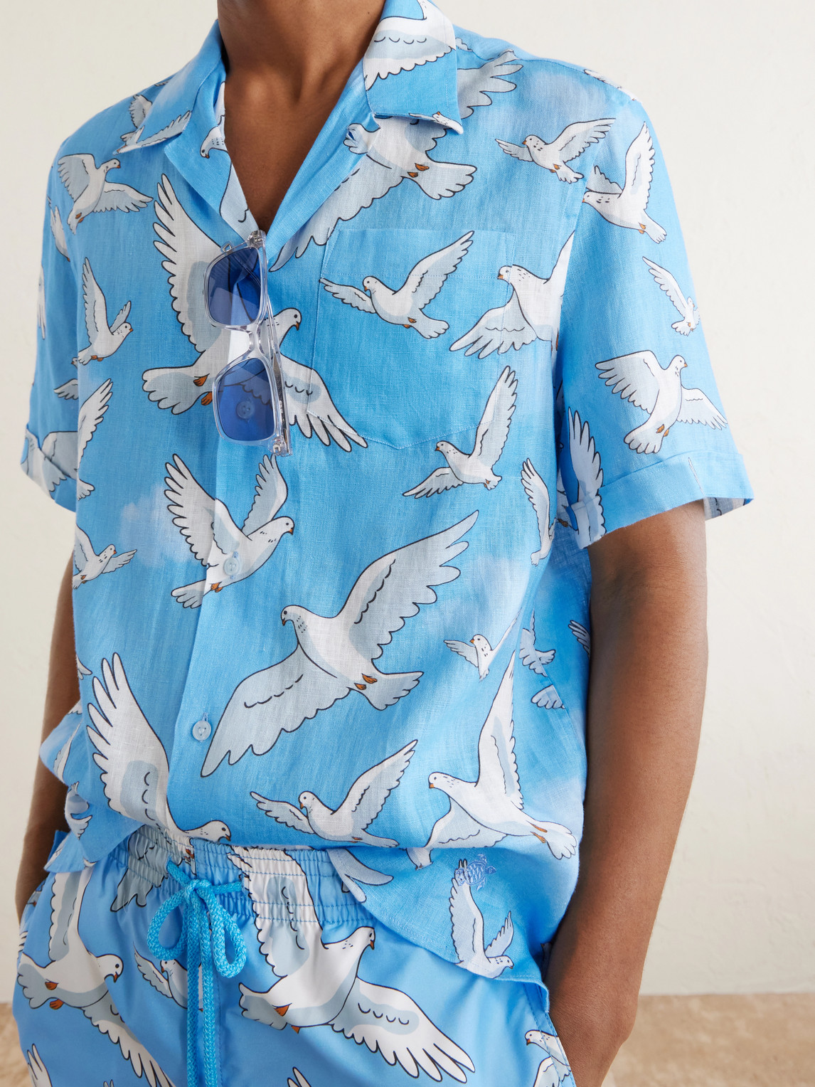 3.Paradis Chelly Printed Camp-Collar Linen