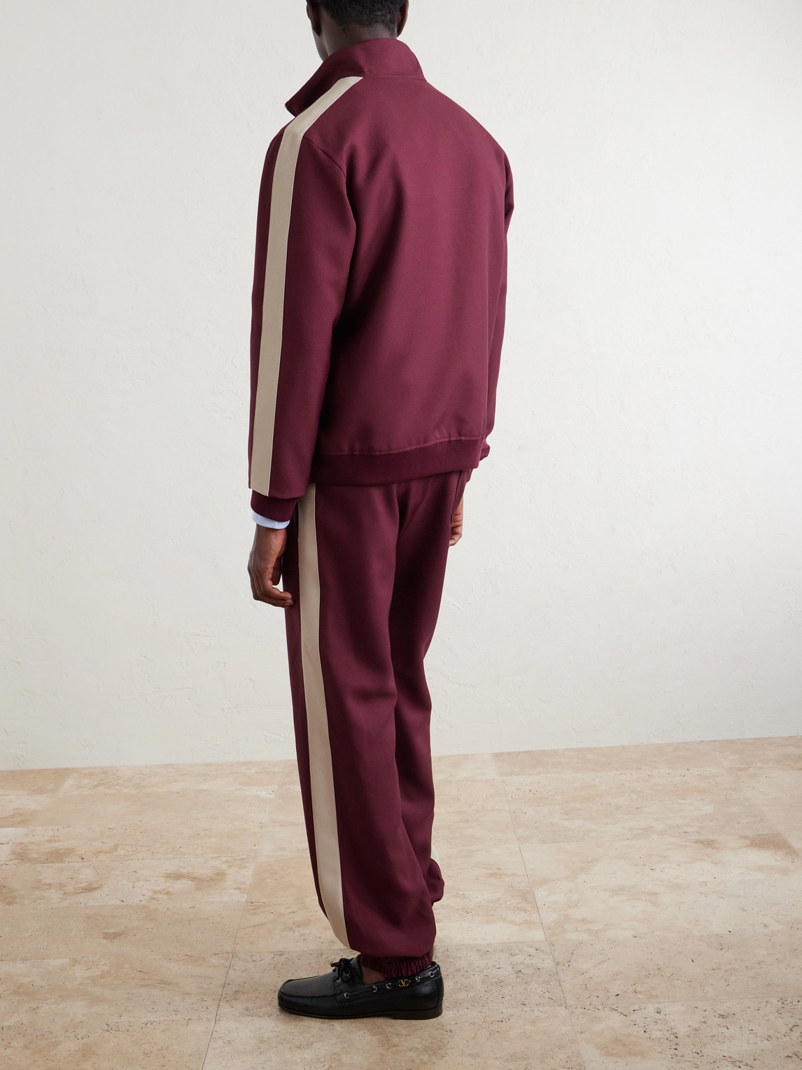Garavani - Vgold Striped Drill Zip-Up Sweater