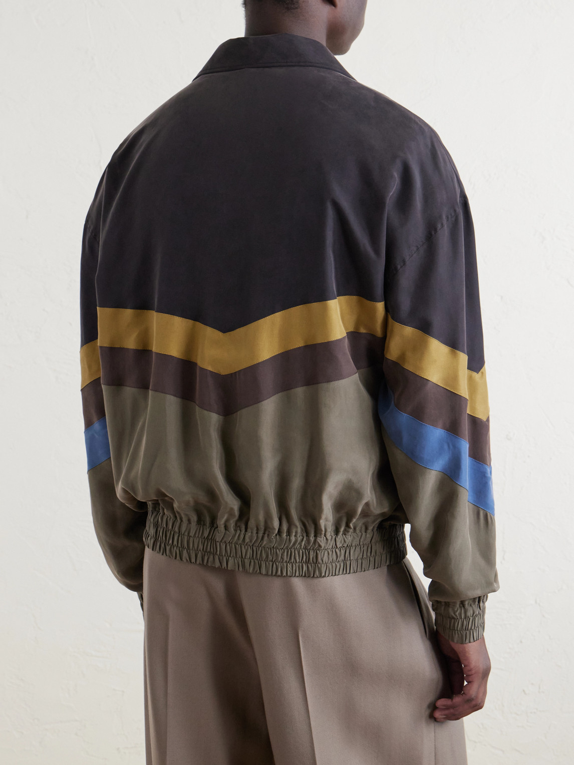 Garavani - Silk Striped Zip-Up Jacket