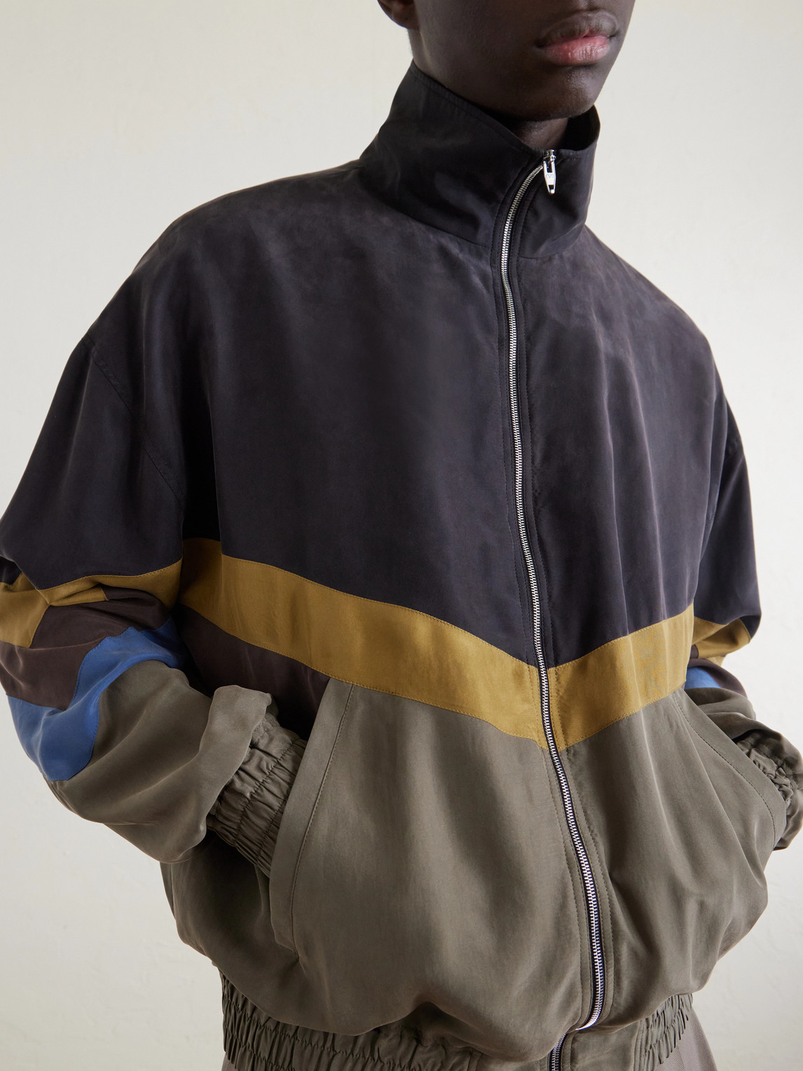 Garavani - Silk Striped Zip-Up Jacket