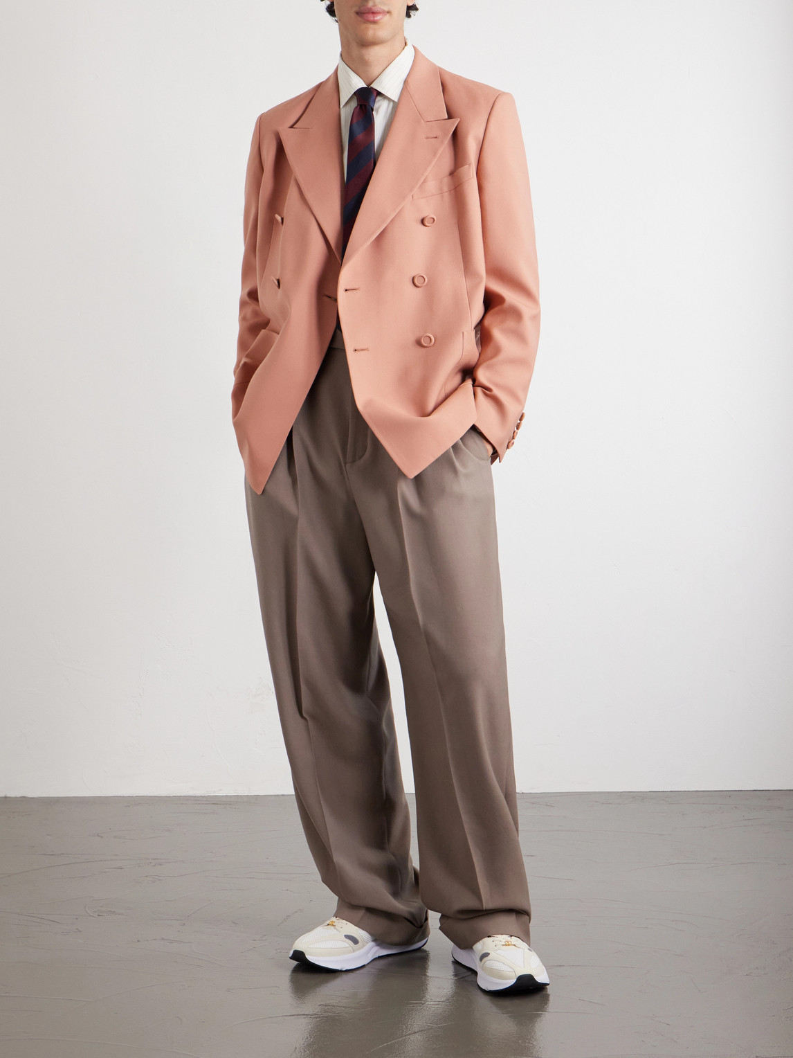 Garavani - Double-Breasted Wool-Nattè Blazer