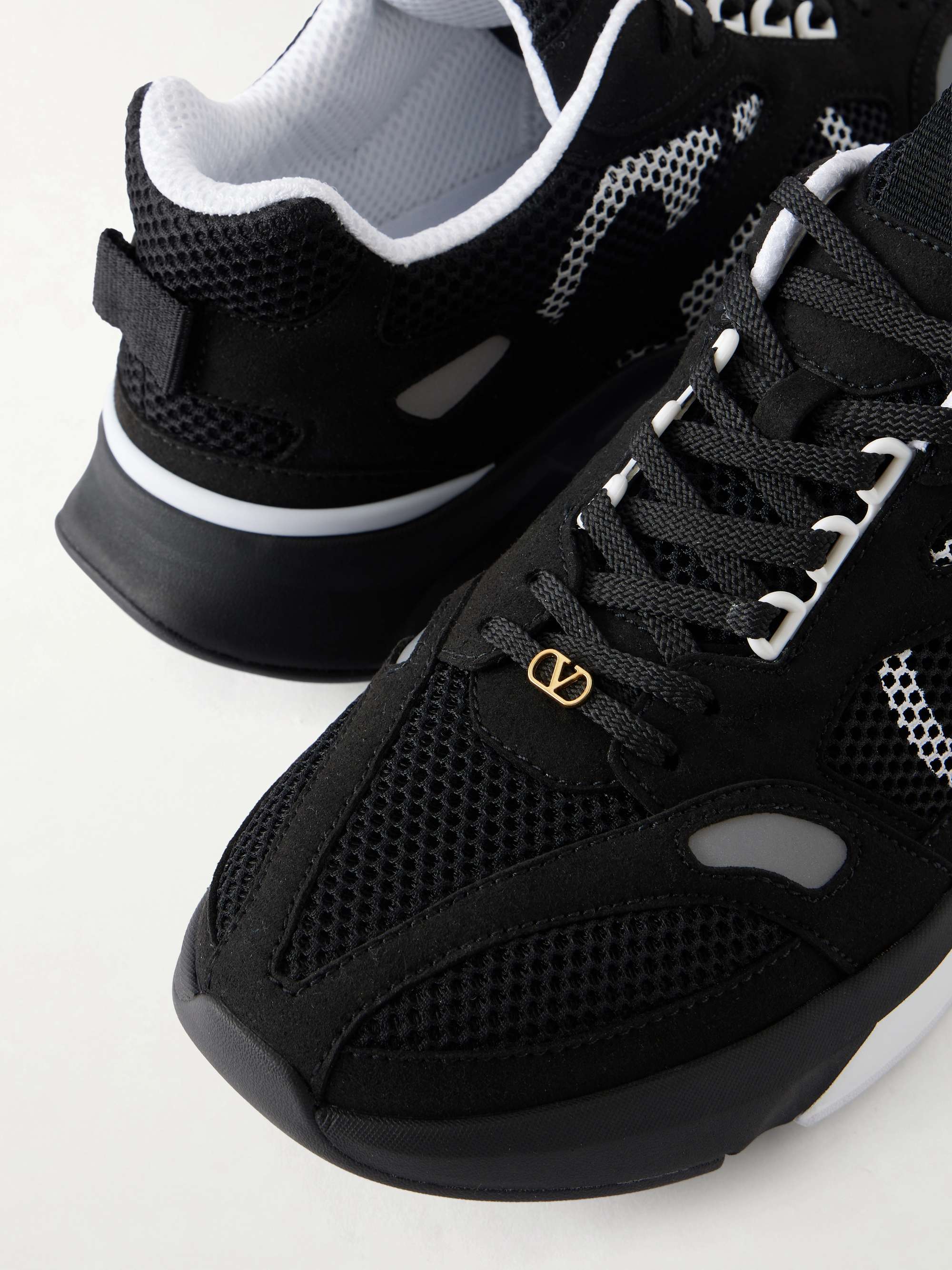 VALENTINO GARAVANI Demivee Suede-Trimmed Mesh Sneakers for Men