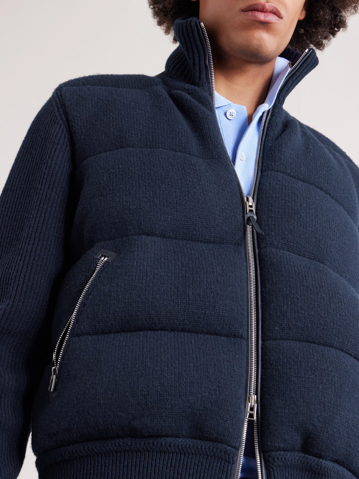 Slim-Fit Quilted Wool Down Jacket