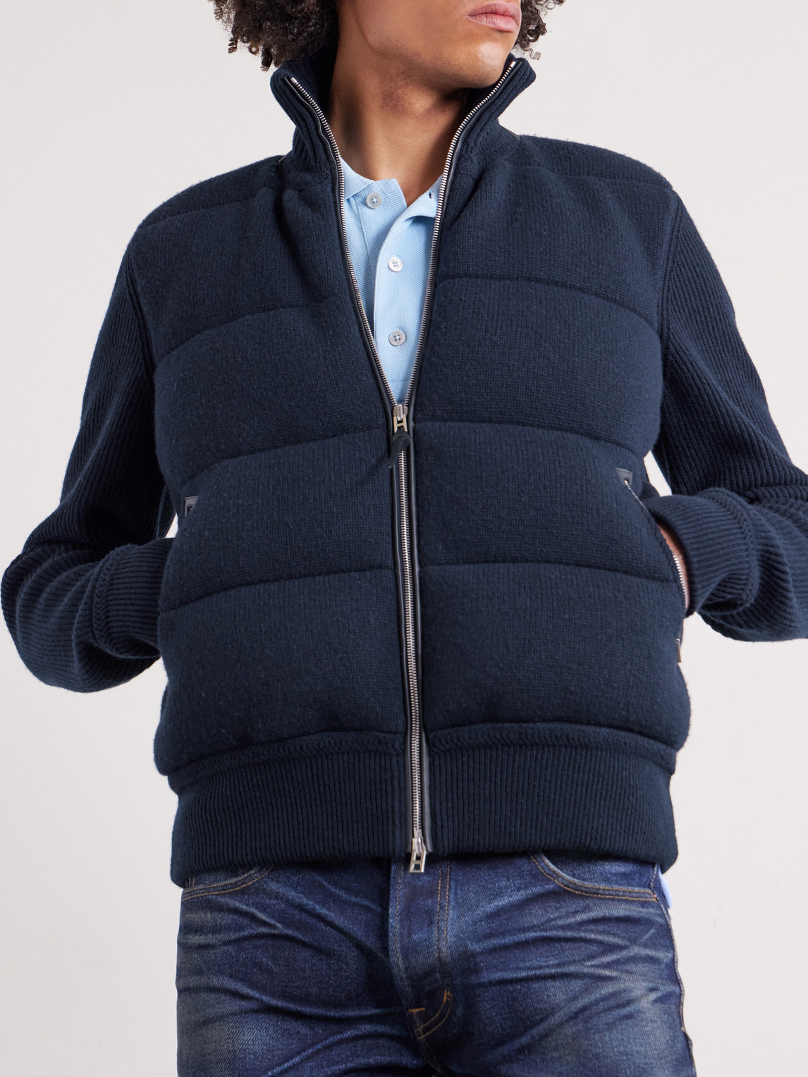 Slim-Fit Quilted Wool Down Jacket