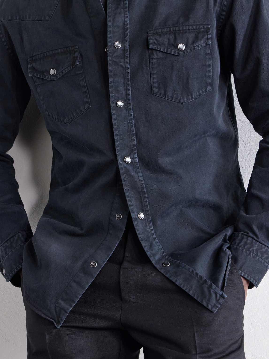 Garment-Dyed Denim Shirt