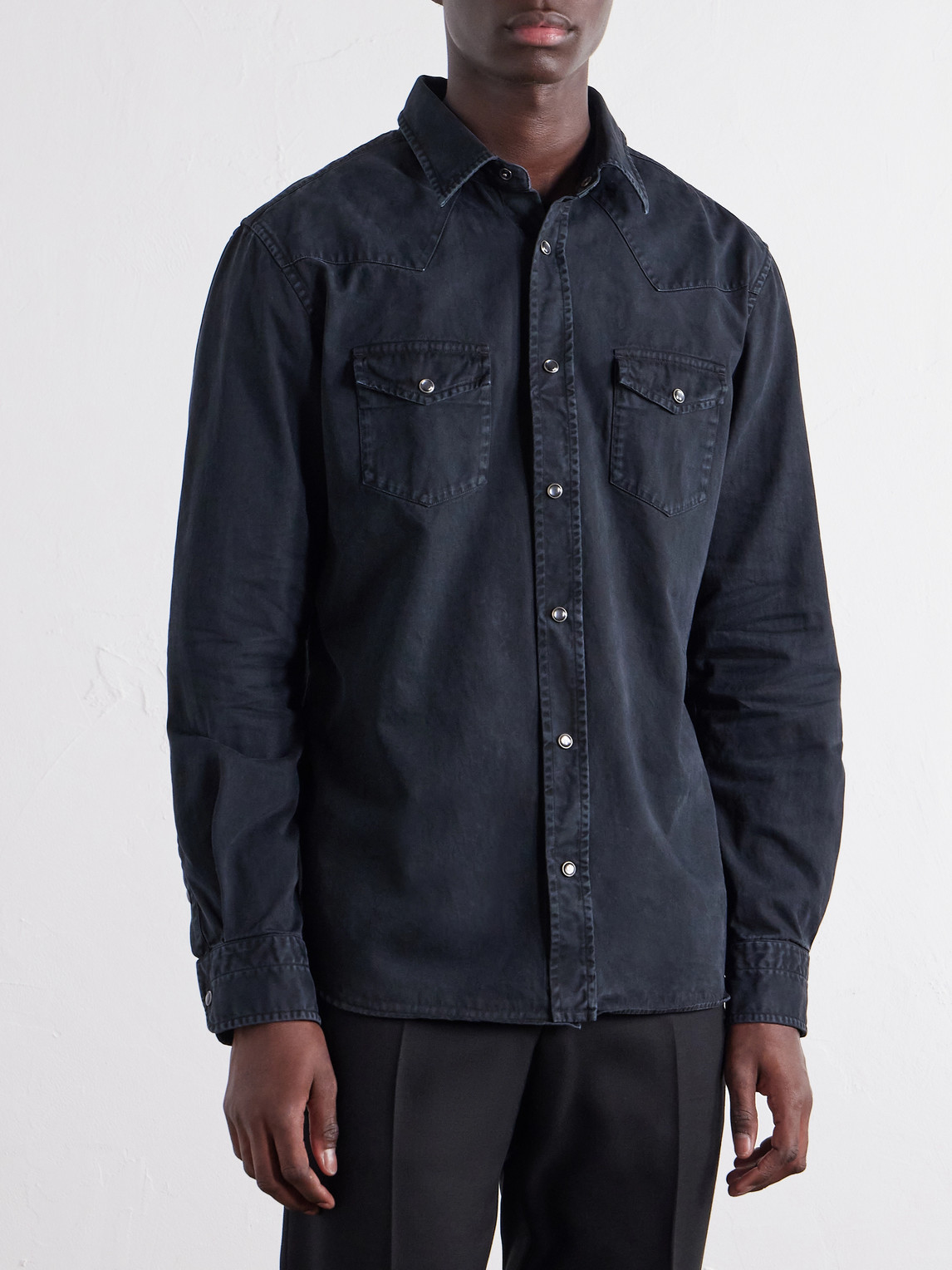 Garment-Dyed Denim Shirt