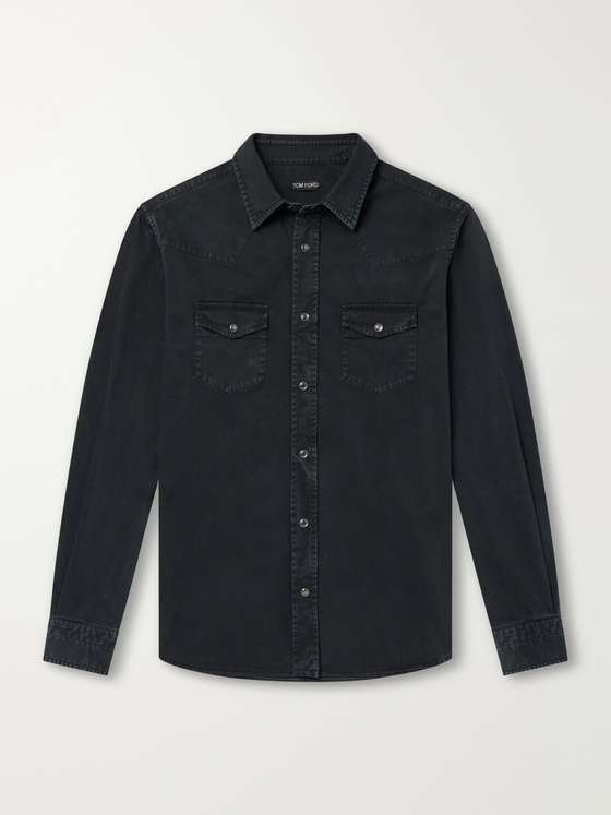 Tomford Garment-Dyed Denim Shirt