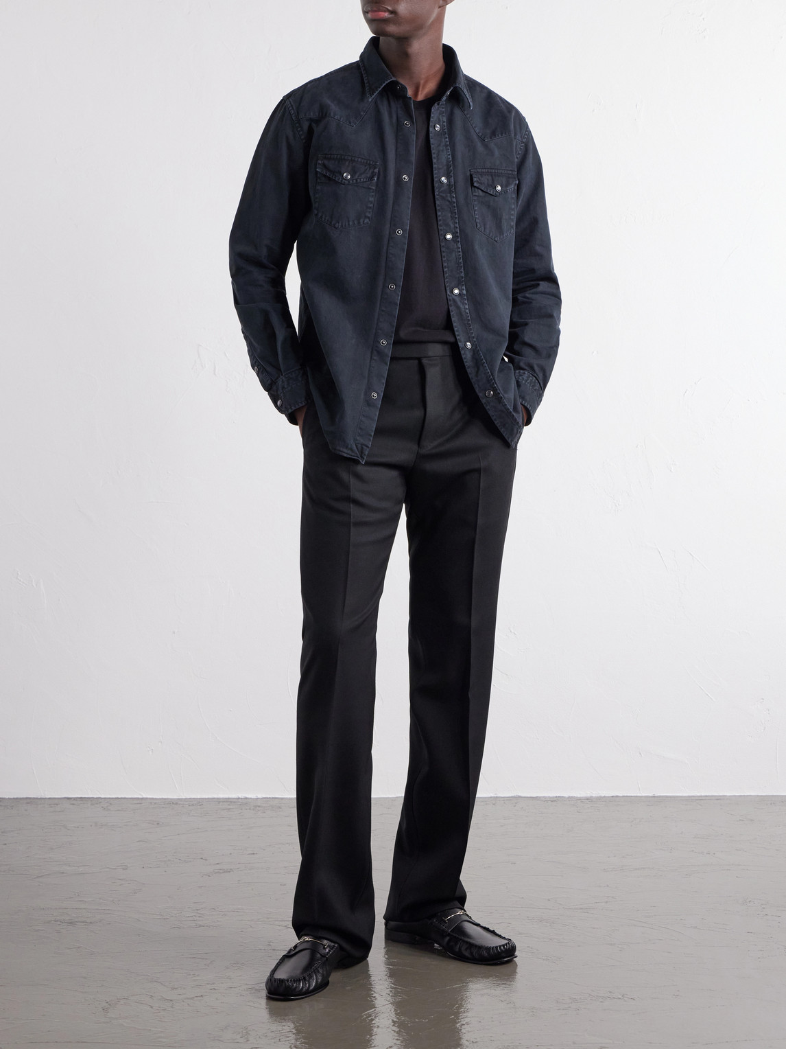 Garment-Dyed Denim Shirt