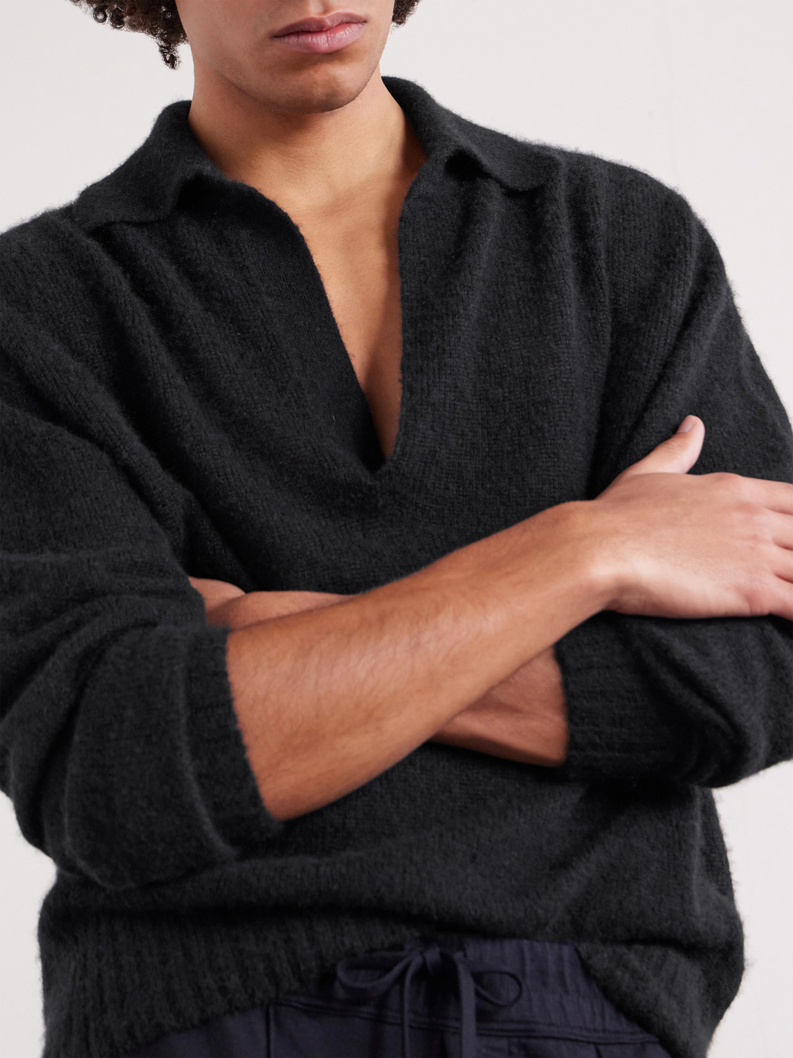 Cashmere And Silk-Blend Polo Sweater