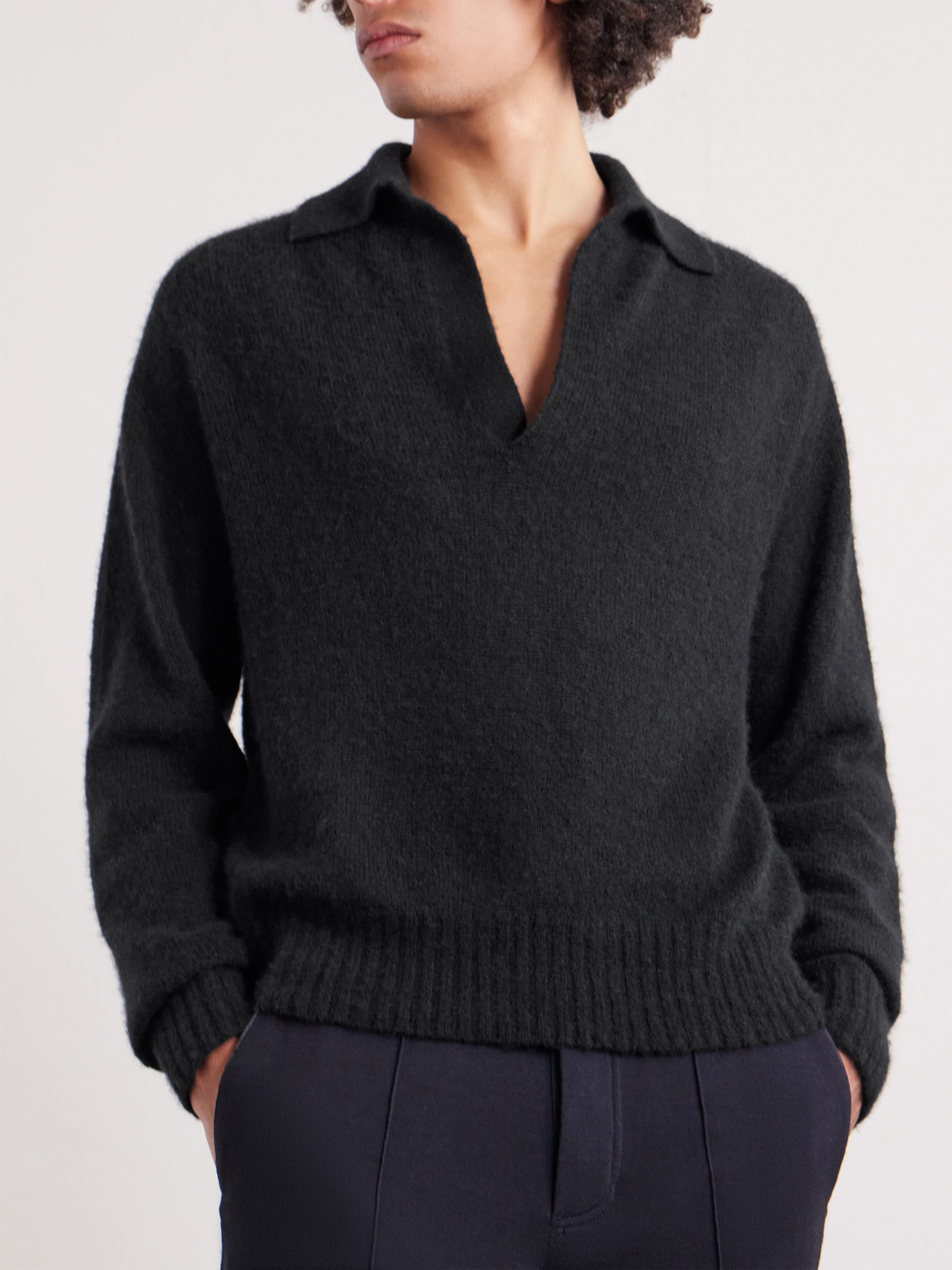Cashmere And Silk-Blend Polo Sweater