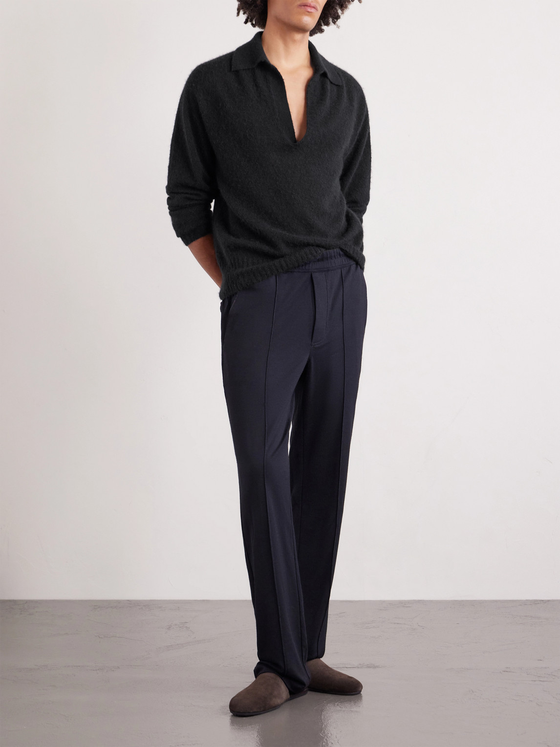 Cashmere And Silk-Blend Polo Sweater