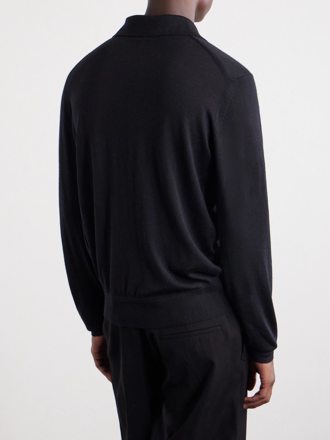 Cashmere And Silk Blend Polo Shirt