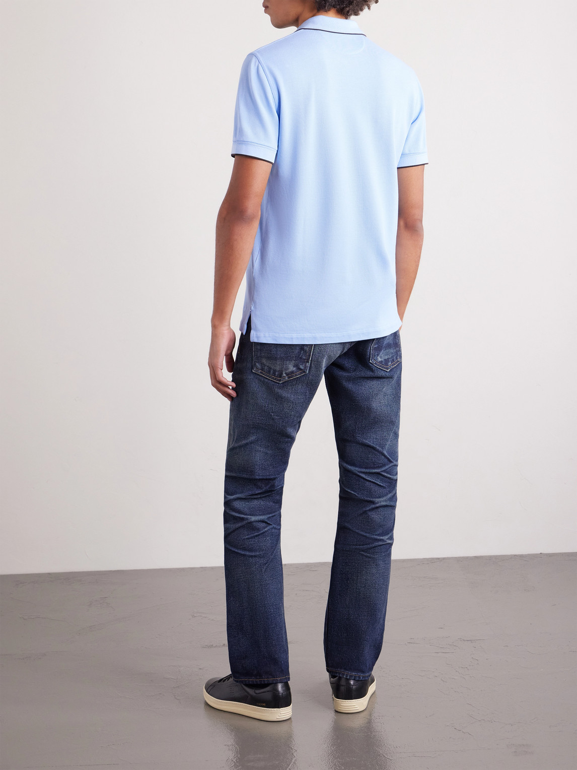 Contrast-Tipped Lyocell-Piqué Polo Shirt